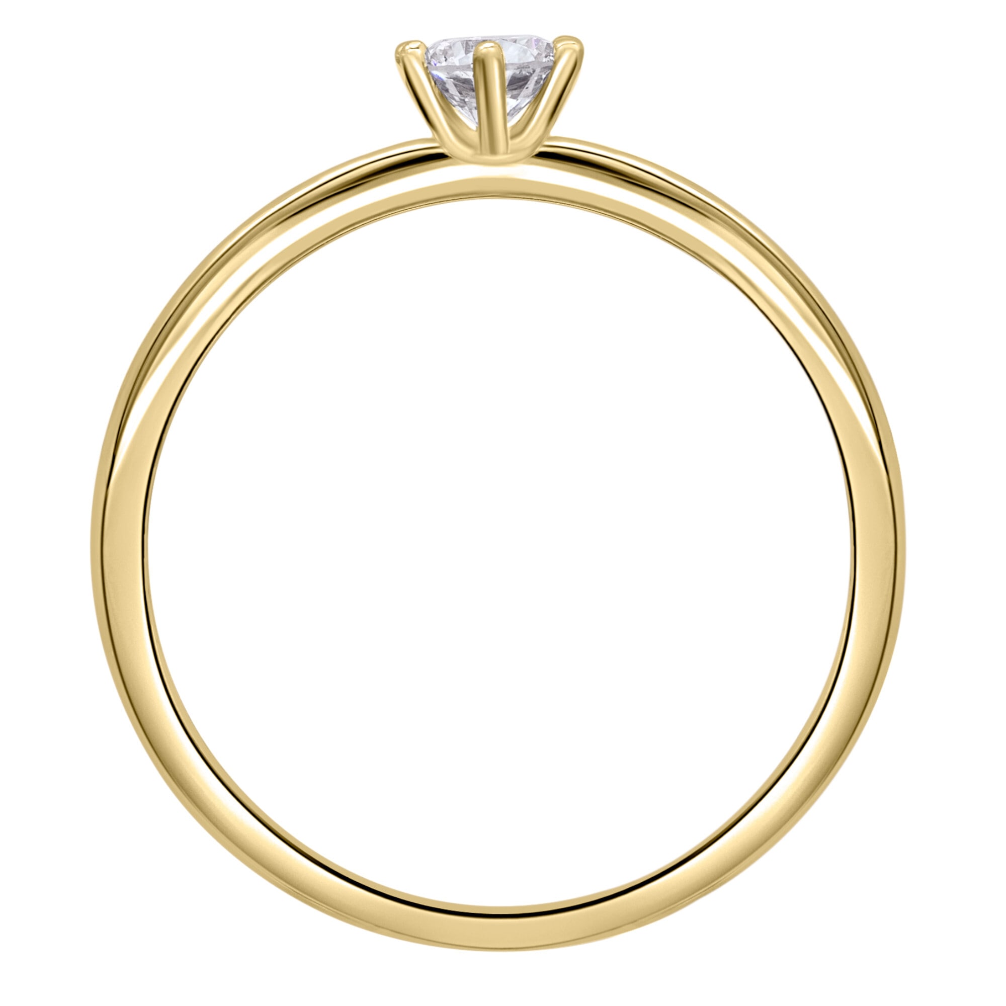 ONE ELEMENT Diamantring »0.1 ct Diamant Brillant Ring aus 750 Gelbgold«, Damen Gold Schmuck