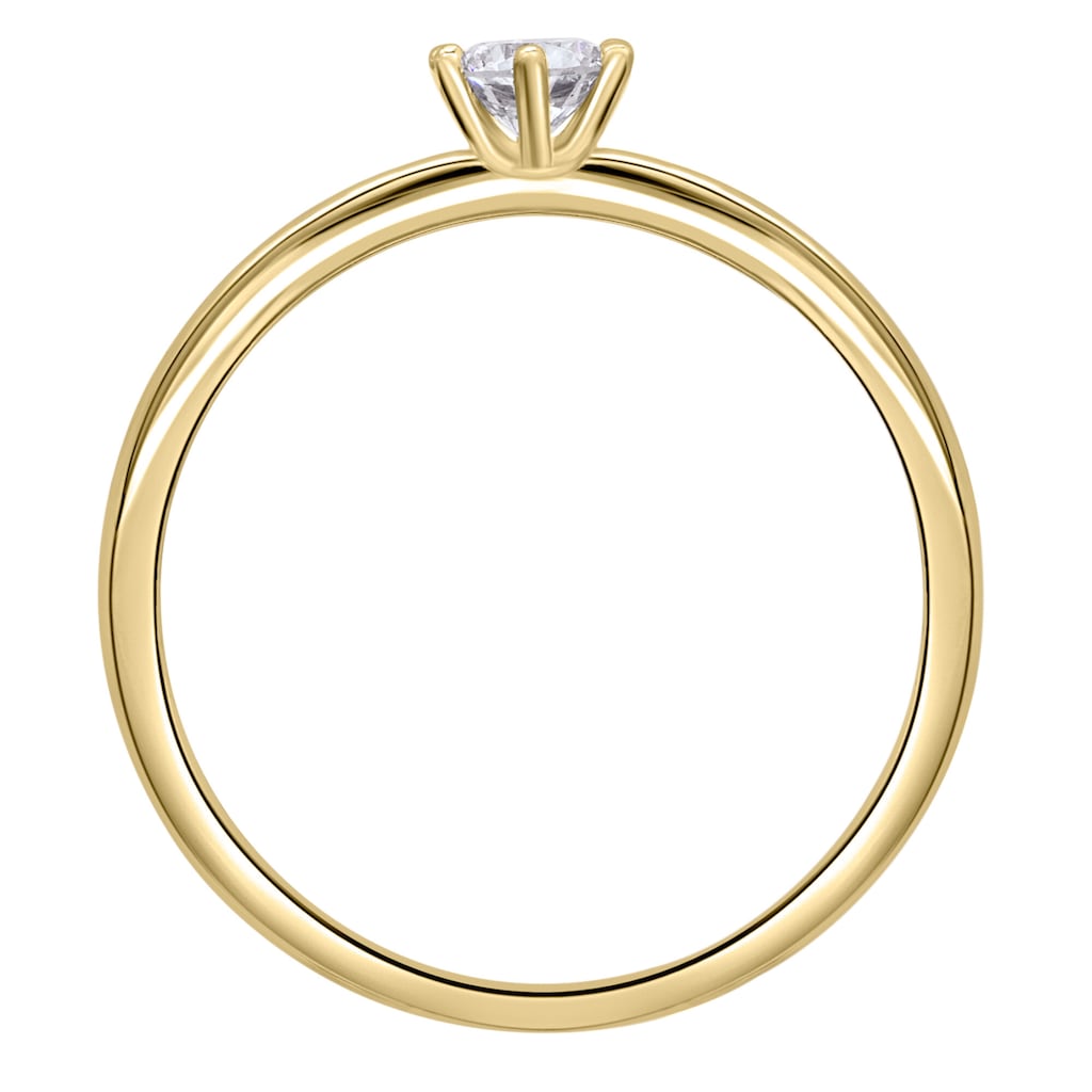 ONE ELEMENT Diamantring »0.15 ct Diamant Brillant Ring aus 750 Gelbgold«