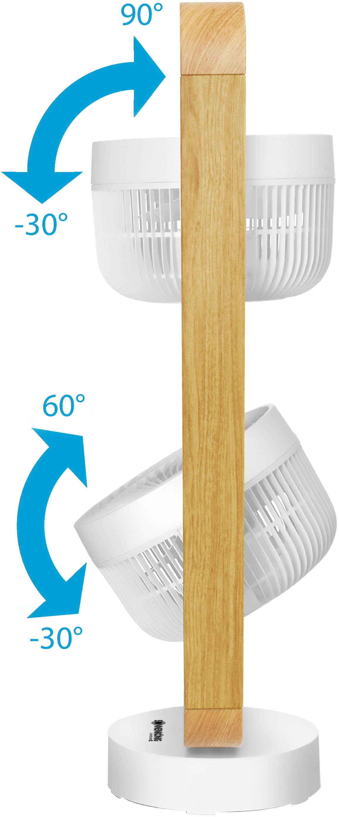 Sonnenkönig Standventilator »Vind 2 Holz, Leistung 70W, 7h Timer, Fernbedienung, Touch-Funktion,«, 3 Geschwindigkeitsmodi, 3 Ventilationsstufen