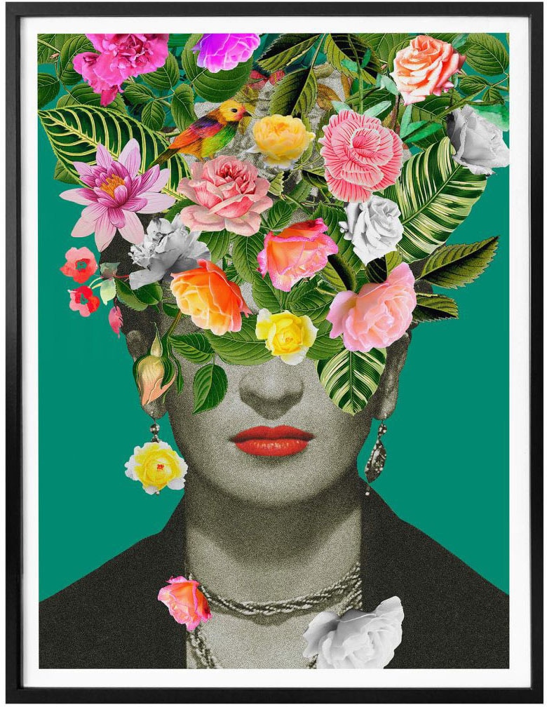 St.) »Frida (1 Schriftzug, | bestellen Kahlo BAUR Wall-Art Floral«, Poster