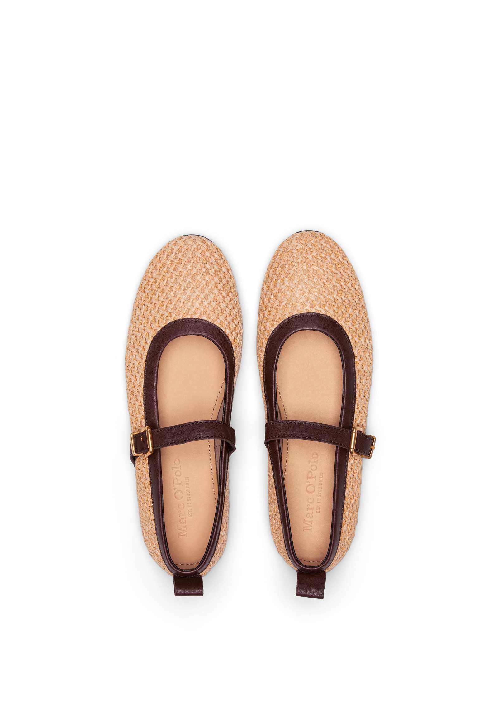 Marc O'Polo Ballerina »in Raffia-Bast-Optik mit Leder«