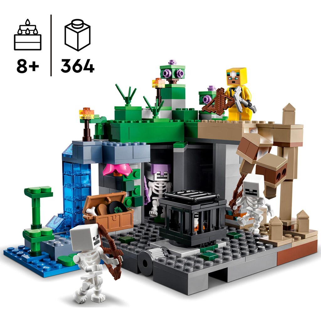 LEGO® Konstruktionsspielsteine »Das Skelettverlies (21189), LEGO® Minecraft«, (364 St.), Made in Europe