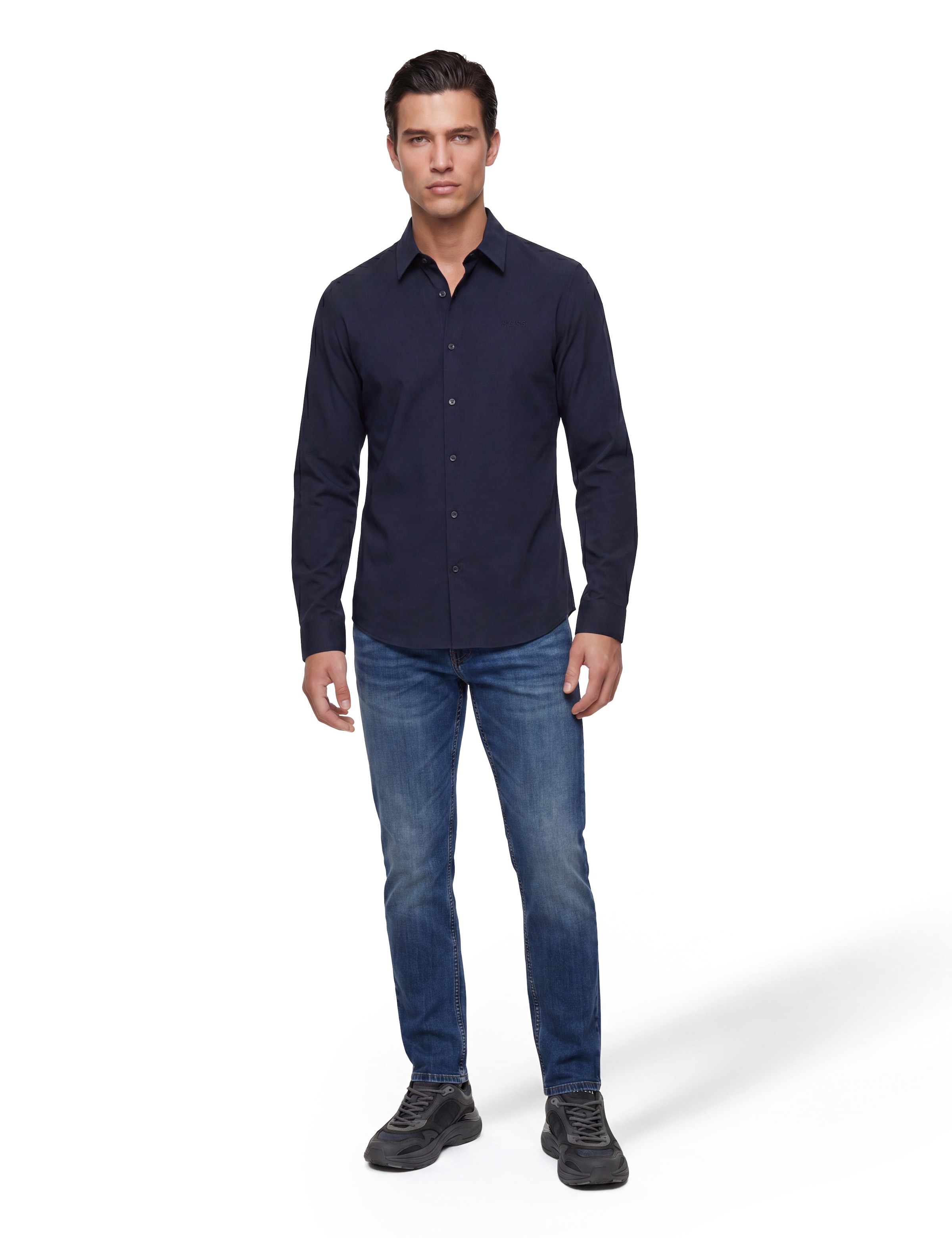 Guess Langarmhemd »SUNSET« Kentkragen, Slim Fit, Baumwoll-Mix