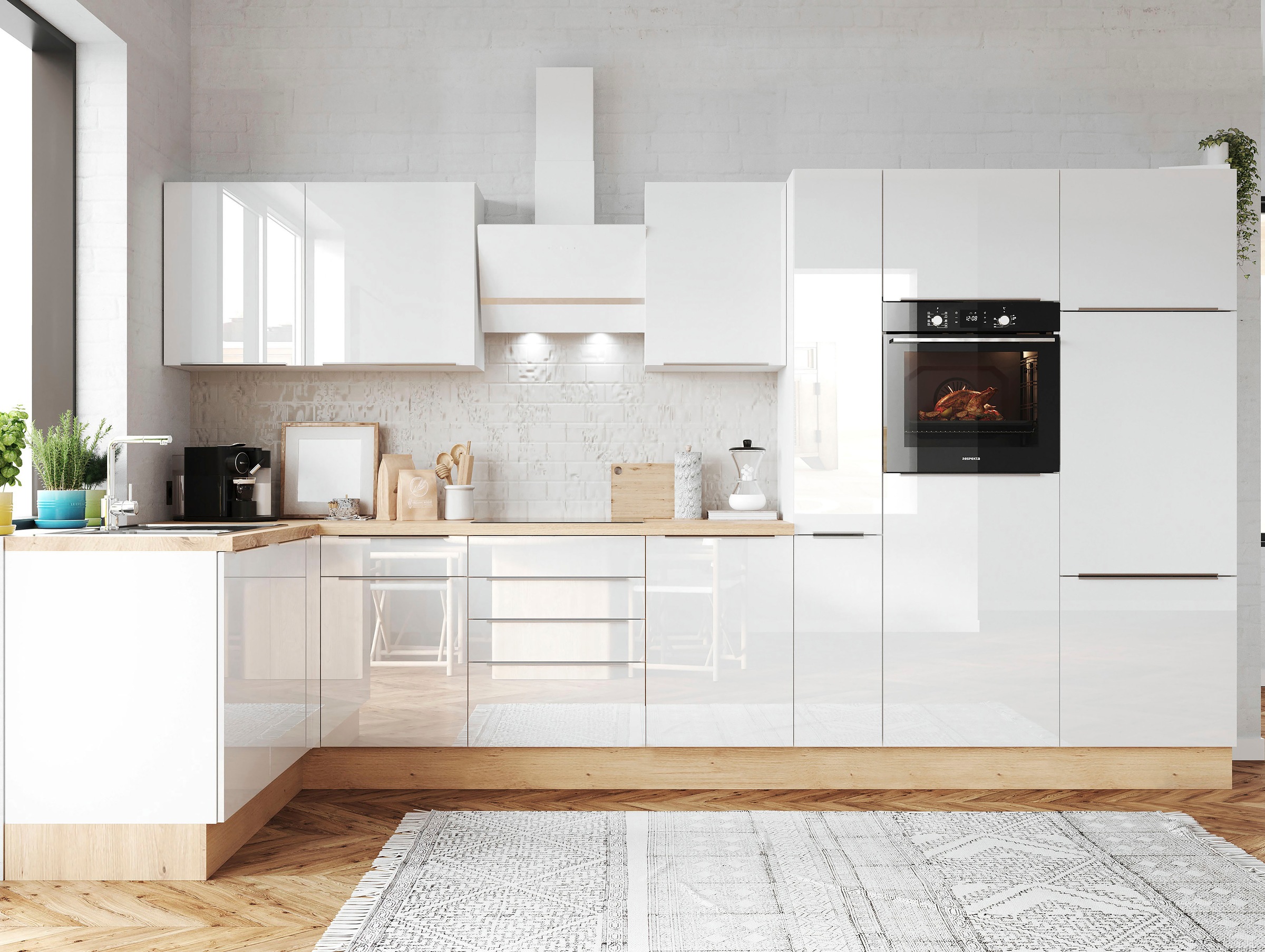 RESPEKTA Küchenzeile "Safado aus der Serie Marleen" Breite 370 cm, mit Soft günstig online kaufen