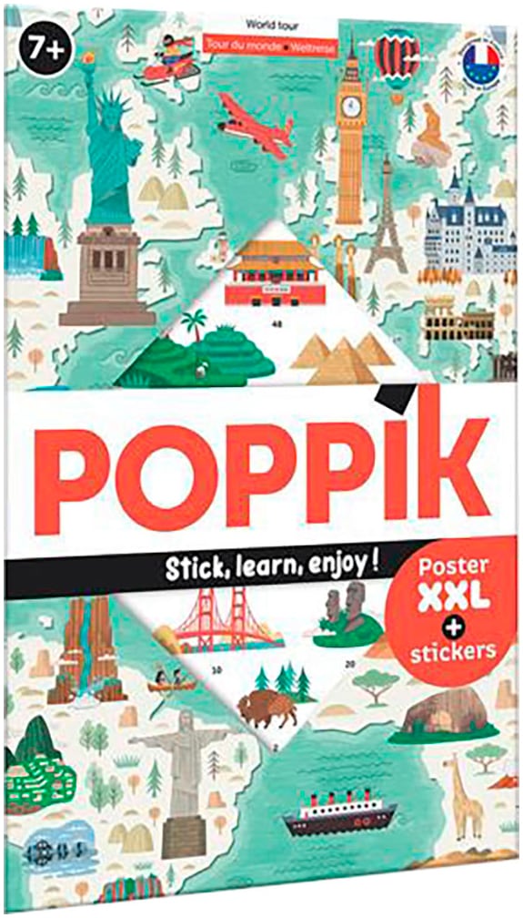 POPPIK Kreativset »Sticker Lernposter, Weltreise«