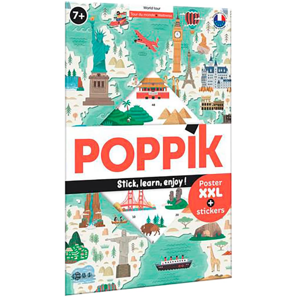 POPPIK Kreativset »Sticker Lernposter, Weltreise«