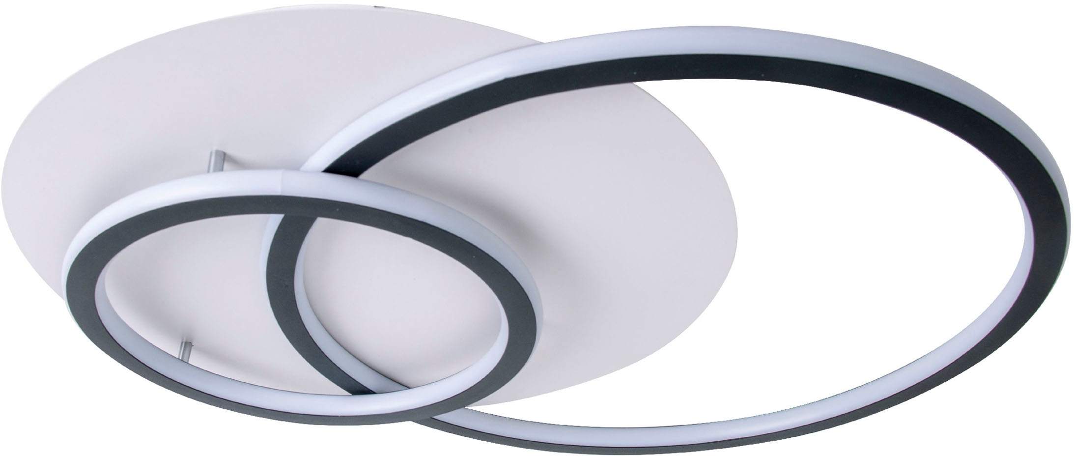 näve LED Deckenleuchte »Kirk«, 2 flammig, Leuchtmittel LED-Modul | LED fest integriert, Materialmix in drei unterschiedlichen Kreisformen, warmweißes Licht