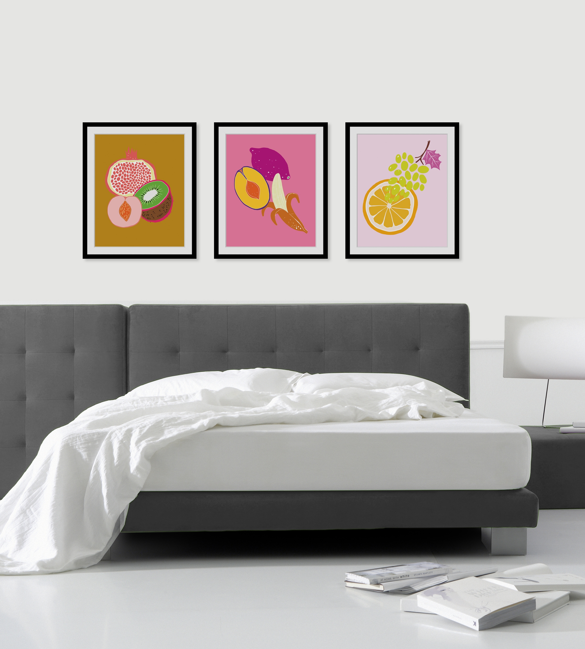 queence Bild »Benjamin«, Obst-Obst Bilder-Kunst-Lebensmittel, HD Premium Poster-Druck inkl. Holzrahmen