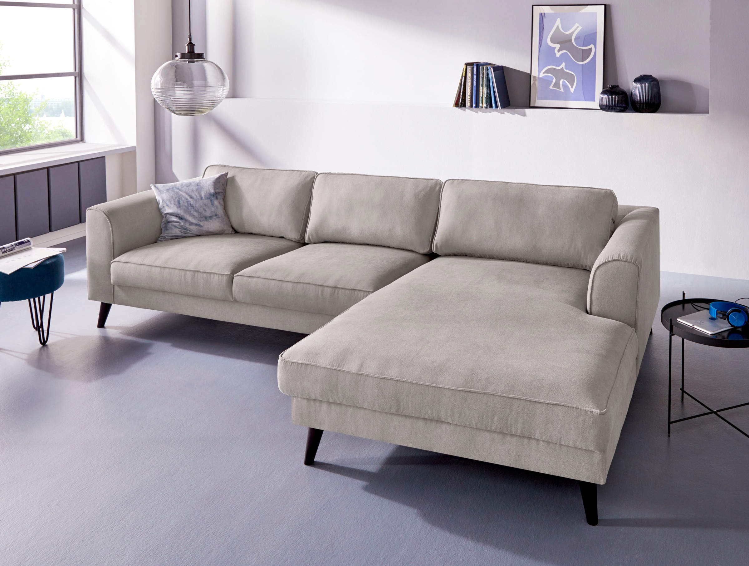 INOSIGN Ecksofa "Lumber Jack, elegant und bequem, Breite 280, hoher Fuß, L- günstig online kaufen