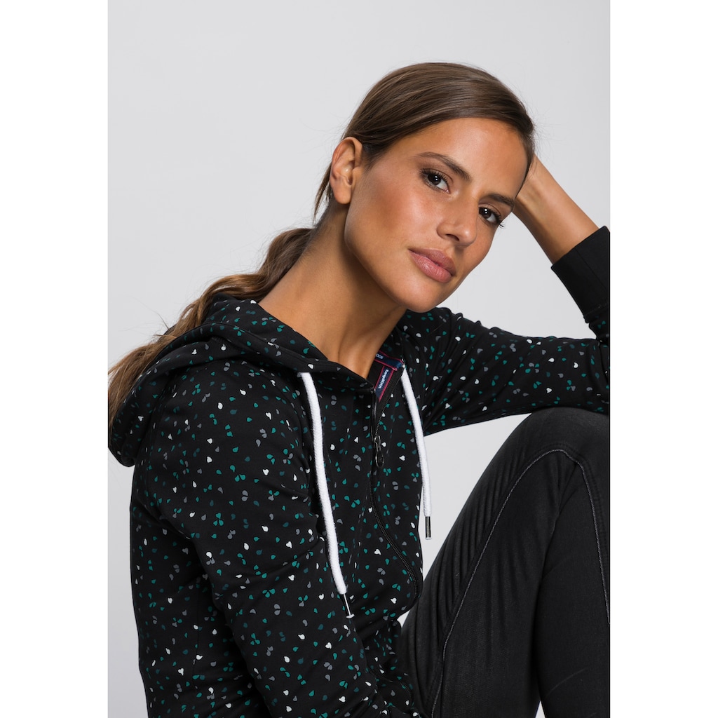 KangaROOS Kapuzensweatjacke, mit sportlichem Minimal-Print