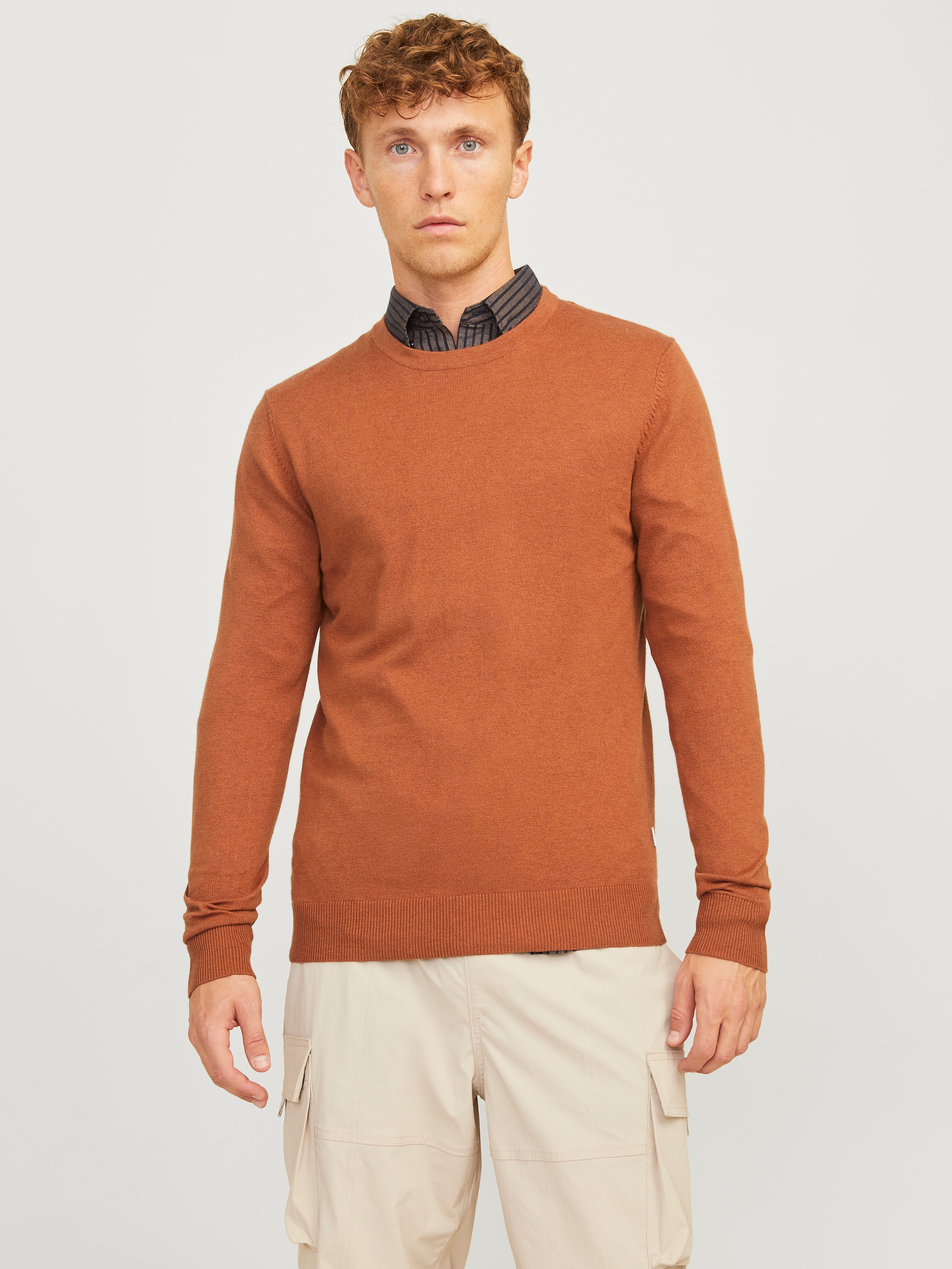 Jack & Jones Rundhalspullover "JJEEMIL KNIT CREW NECK NOOS" Baumwollmischun günstig online kaufen
