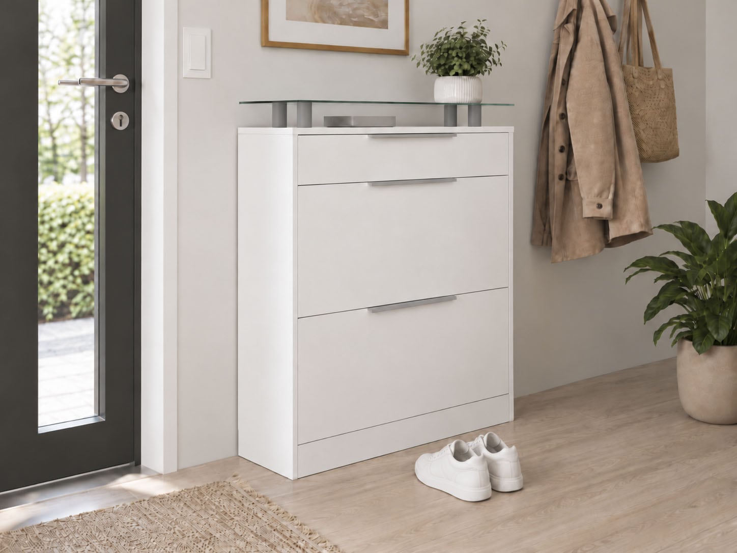 borchardt Möbel Schuhschrank »Oliva« Breite 89 cm, stehend, mit 2 Doppeltrommeln und 1 Schubkasten