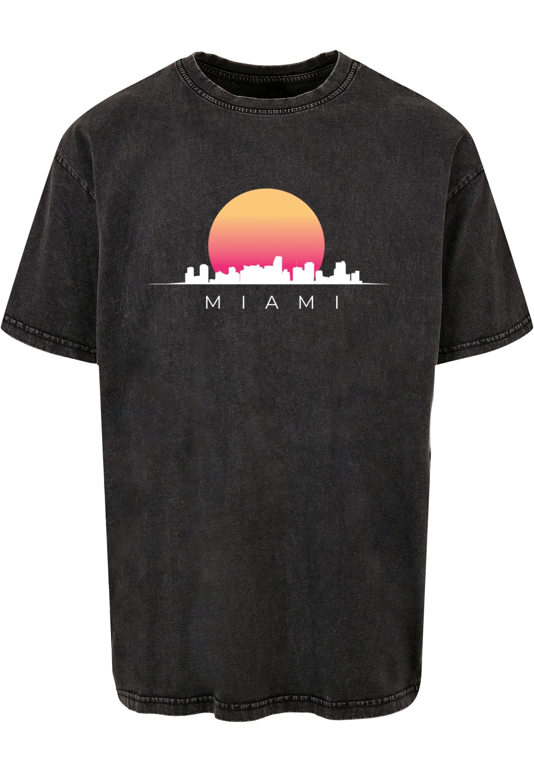 Merchcode T-Shirt »Merchcode Herren Miami X Acid Washed Heavy Oversize Tee«, (1 tlg.)