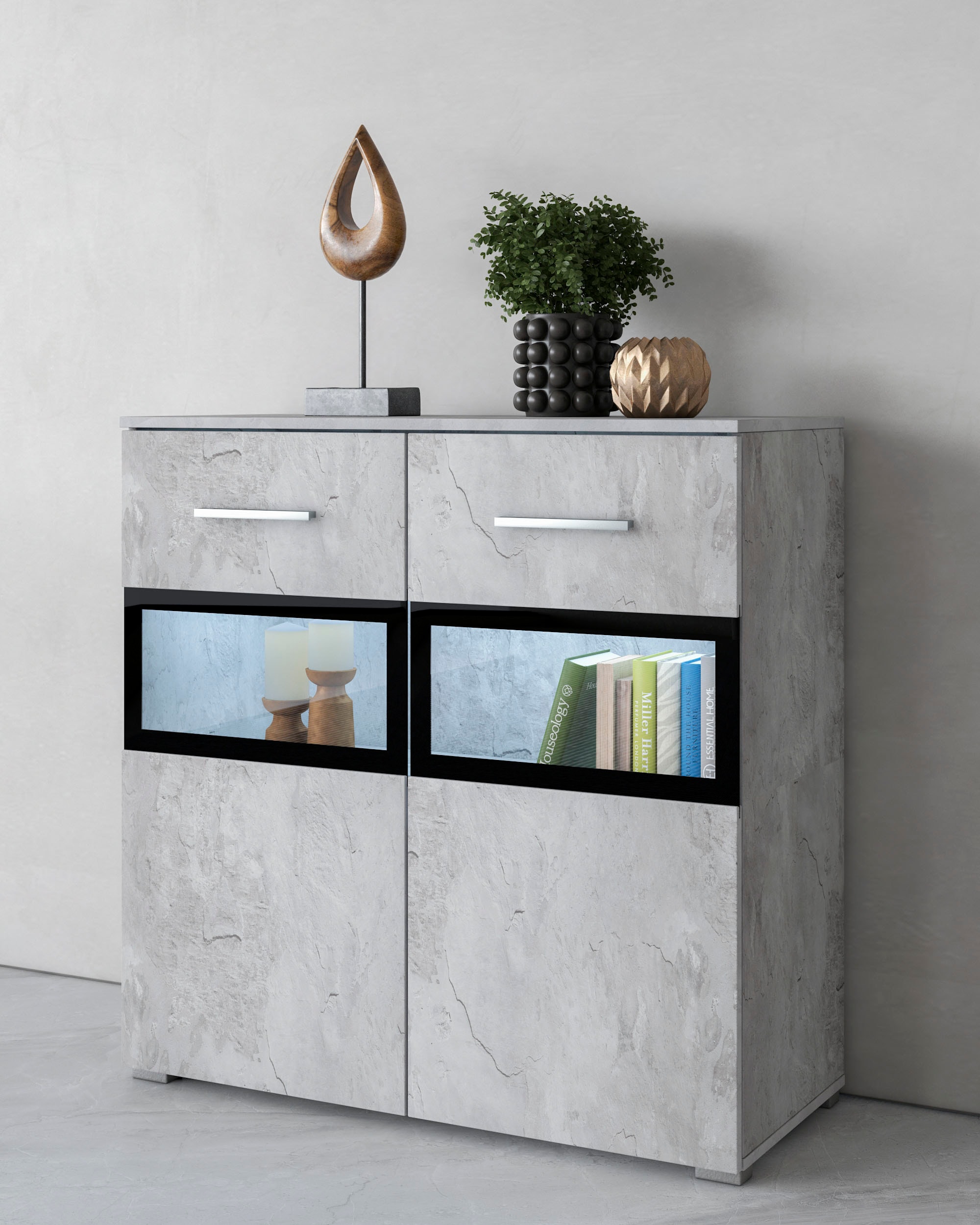 Sideboard »Sarah«, Breite 91 cm, Türen mit Glaseinsatz