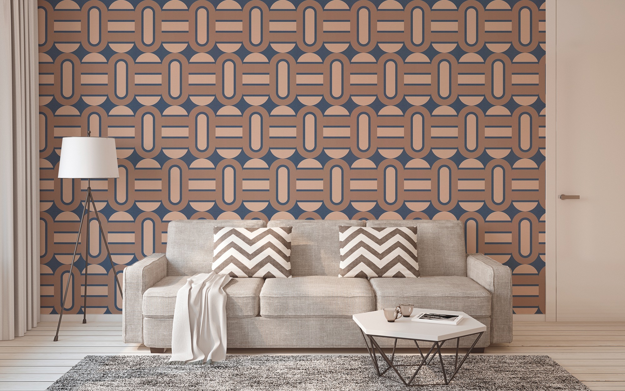 A.S. Création Vliestapete »Retro Chic Grafik-Tapete Mustertapete Retro 3D«, matt, Vintage Vliestapete für Schlafzimmer Küche Wohnzimmer Grafik Design