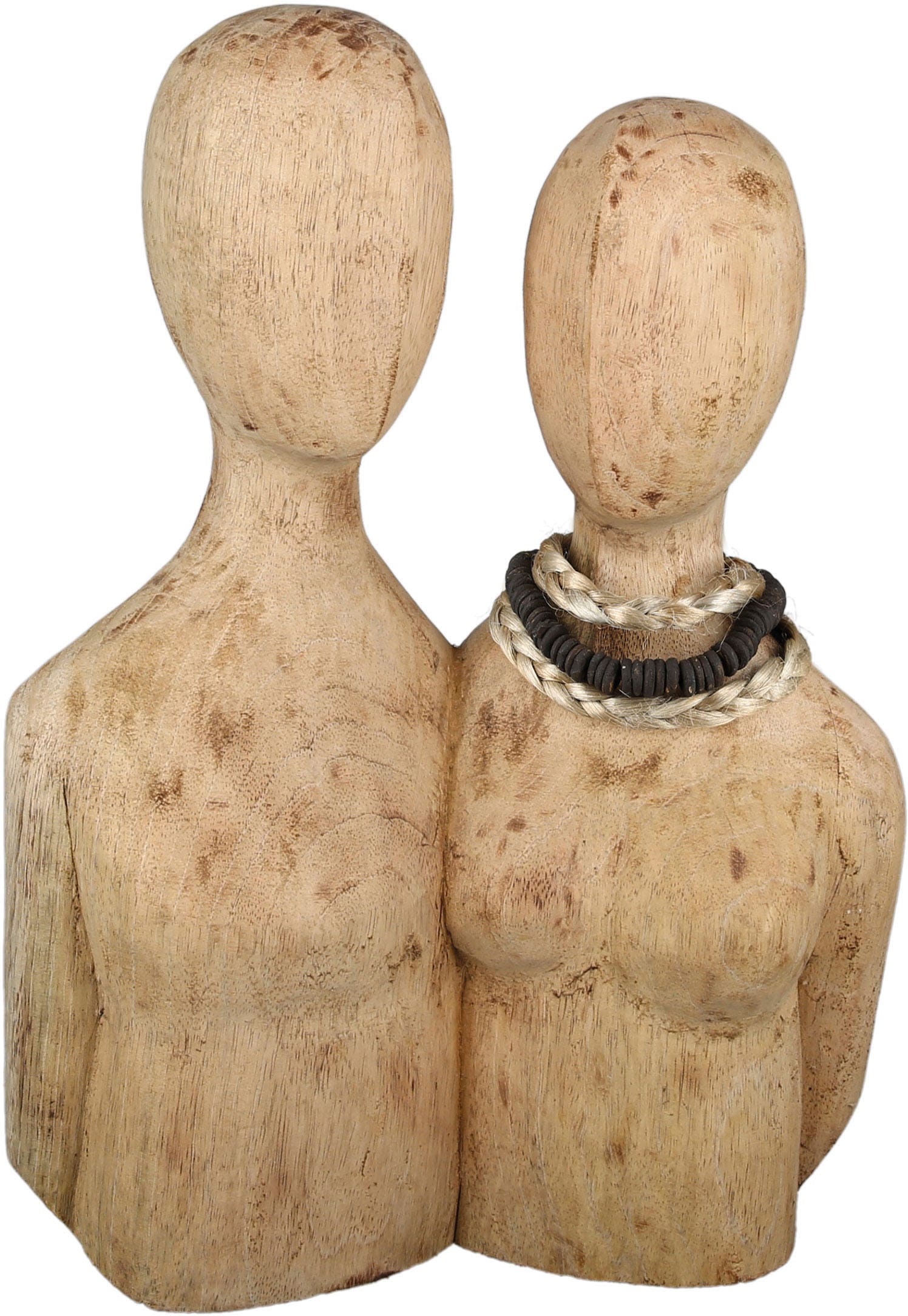 aus BAUR by Dekofigur Höhe | kaufen Wohnzimmer Dekoobjekt, Gilde »Skulptur cm, 37 Casablanca natur«, Pair, Holz,