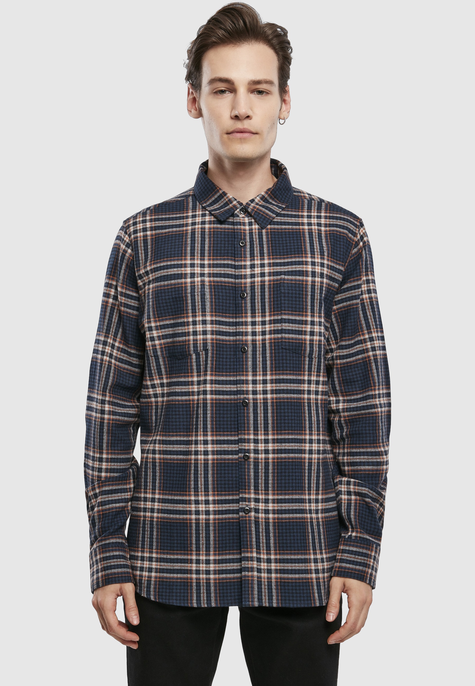 URBAN CLASSICS Langarmshirt »Urban Classics Herren Checked Campus Shirt« 1 Stk.