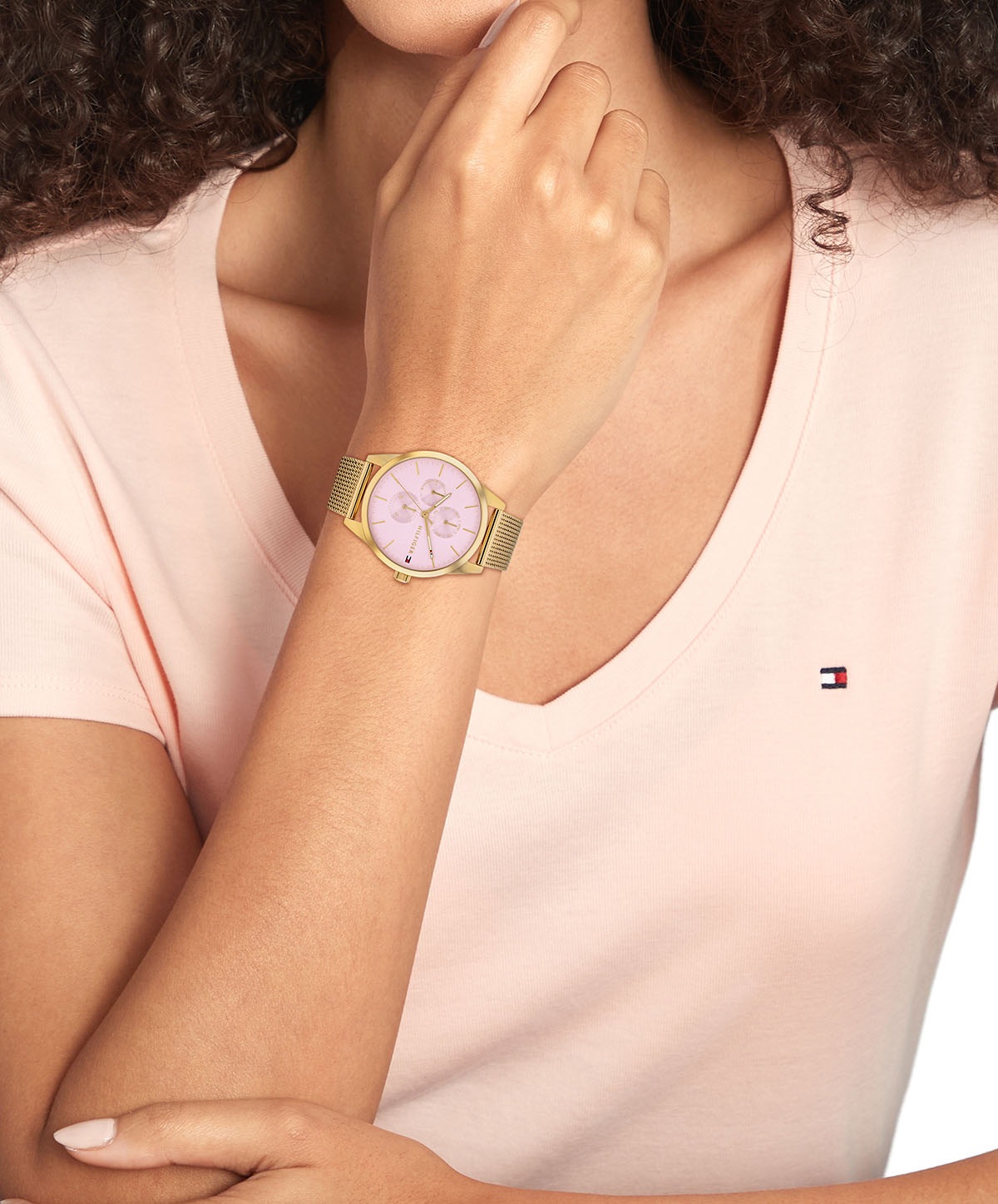 Tommy Hilfiger Multifunktionsuhr »Camille«, Quarzuhr, Armbanduhr, Damenuhr, Edelstahlarmband, analog