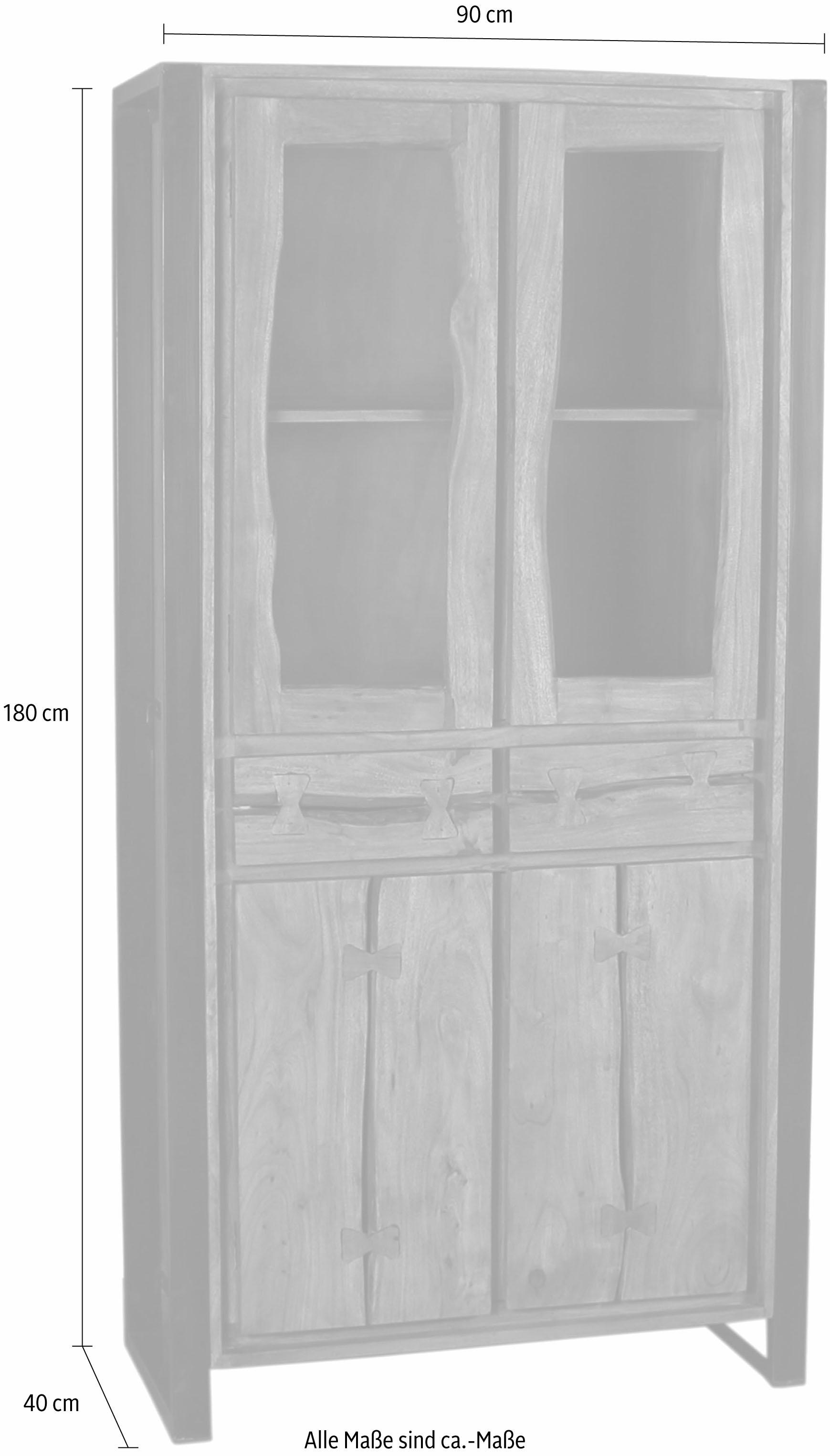 SIT Vitrine »Live Edge«, aus Akazienholz, mit markanten Baumkanten in der Front