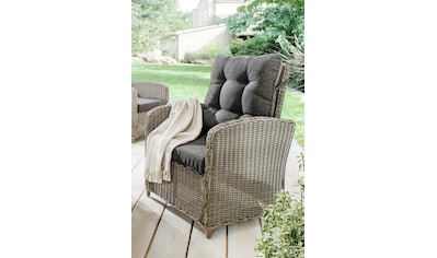 Garden Pleasure Loungesessel »SALERNO«, (Set, 2 St.), Polyrattan,  verstellbar, inkl. Auflagen, grau | BAUR