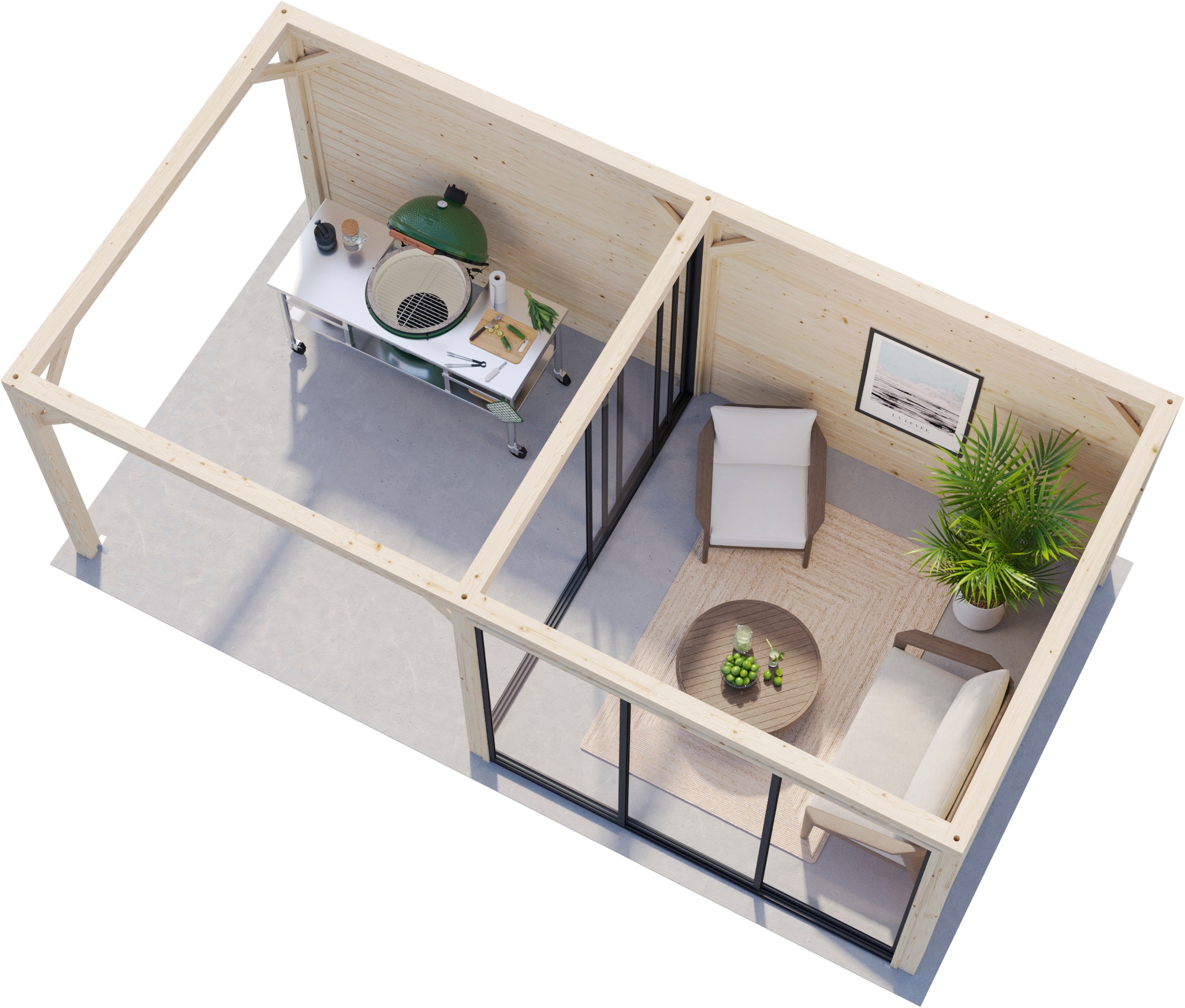 Palmako Gartenhaus »Lenna 16,6 m², Set 705 Slide Plus«