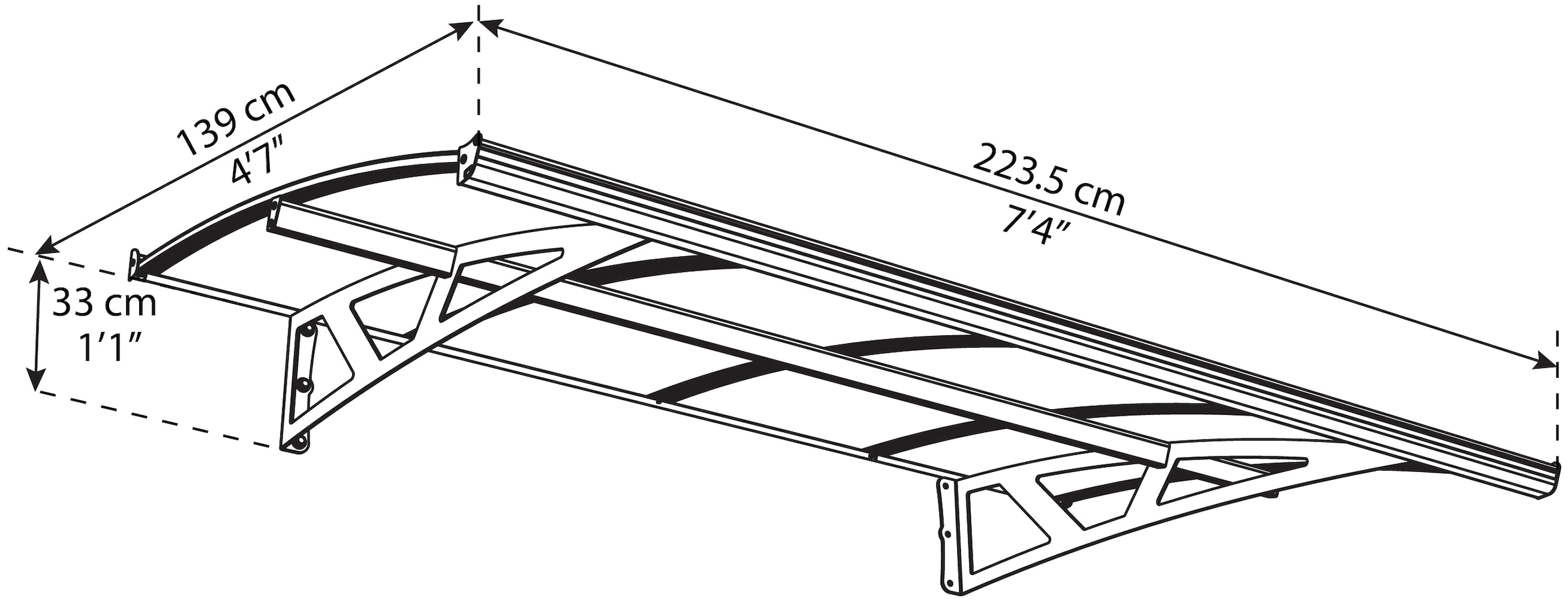 Palram - Canopia Vordach »Amsterdam 2230« BxT: 223,5x139 cm