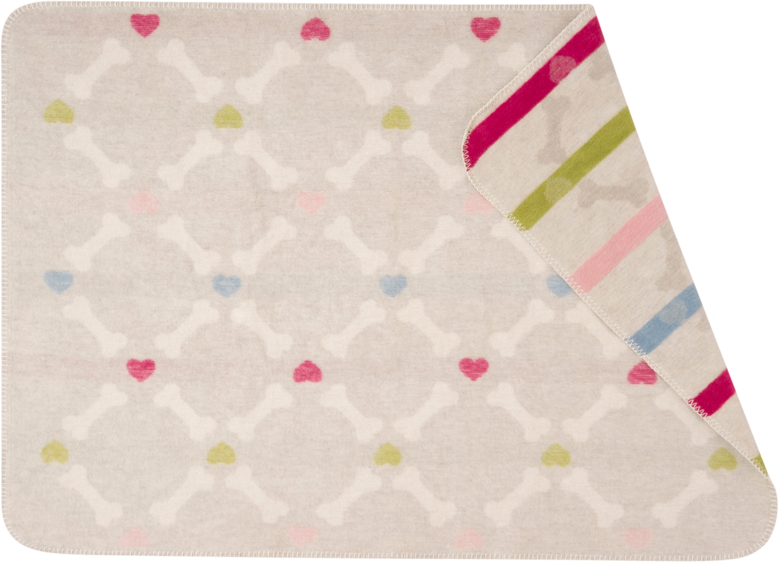 Wohndecke PAD, B:75cm L:100cmmulti, Baumwolle, Wohndecken, "BONES", Stilvolles Design für Mensch und Hund – typisch PAD, 75x100 cm