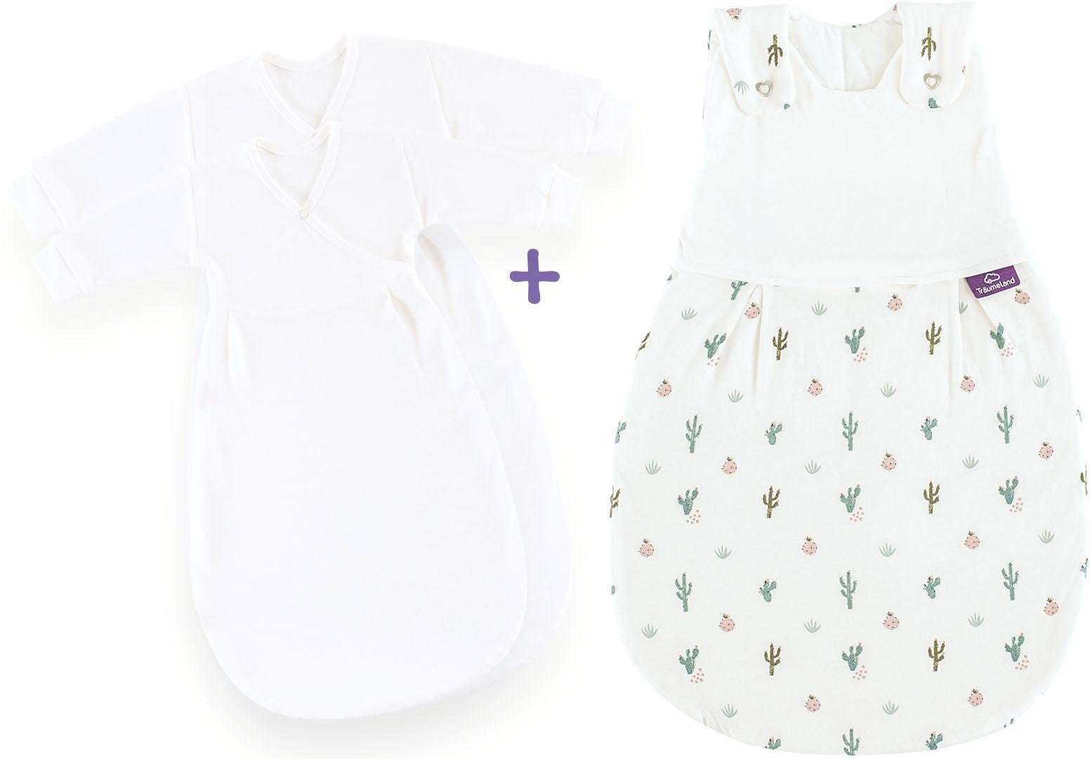 TRÄUMELAND Baby Babyschlafsack "Set Kaktusliebe", bunt, Obermaterial: 100% Baumwolle, Schlafsäcke