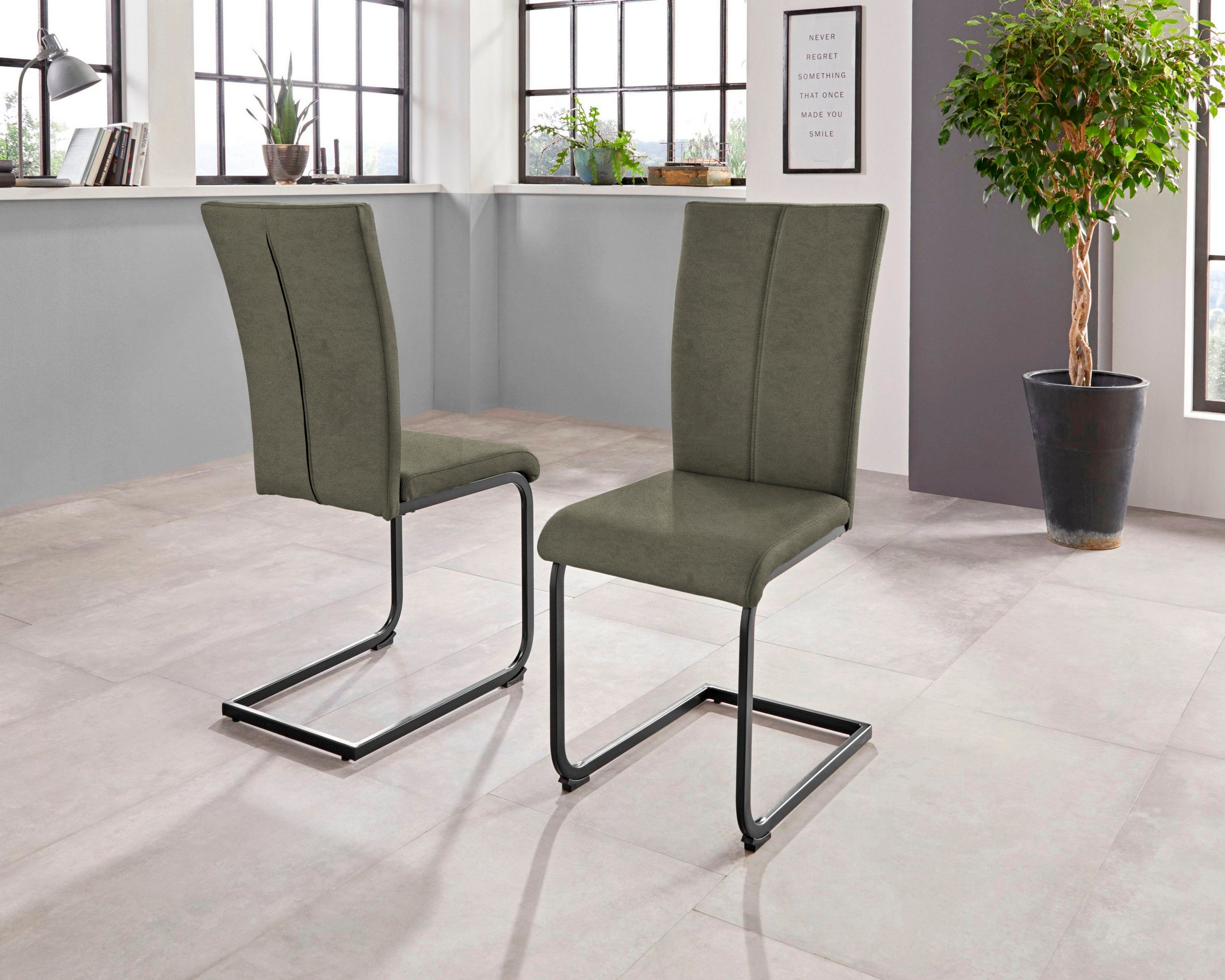 OTTO home Freischwinger "Oliver" () 2 Stk.Stuhl belastbar bis 120 Kg günstig online kaufen