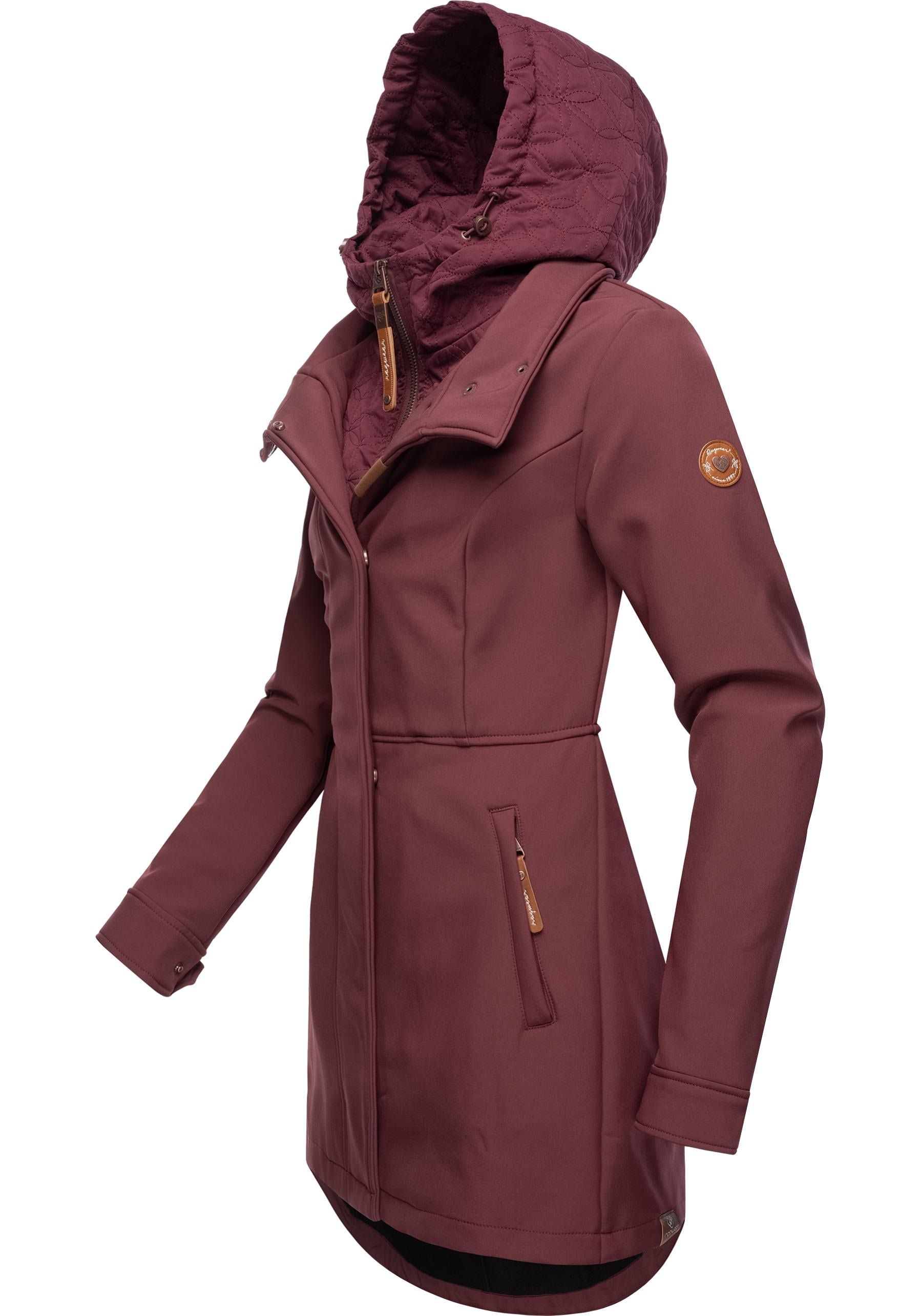 Ragwear Softshellmantel »Ybela«, sportliche, gefütterte Outdoorjacke mit Kapuze
