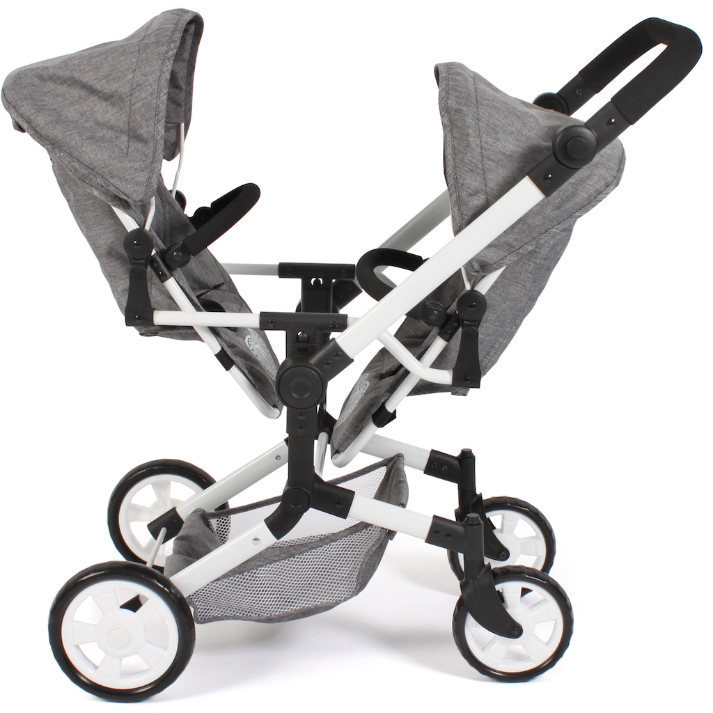 CHIC2000 Puppen-Zwillingsbuggy »Linus Duo, Jeans Grey«