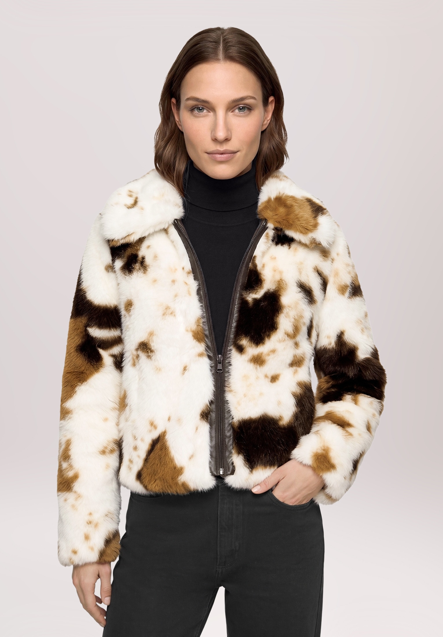 Amber & June Plüschjacke »Damen mit Taschen«