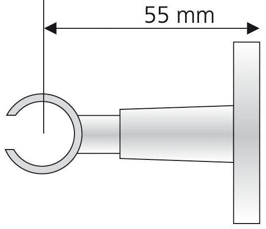 Liedeco Deckenträger für Gardinenstangen, (1 St.), für Gardinenstangen Ø 16 mm
