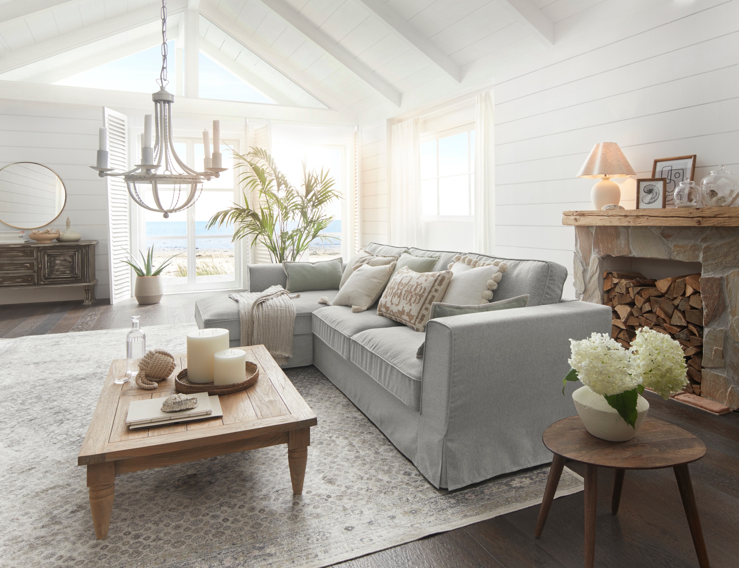 Home affaire Ecksofa "Vintage L-Form" 3-Sitzer Polsterecke im Landhausstil, günstig online kaufen