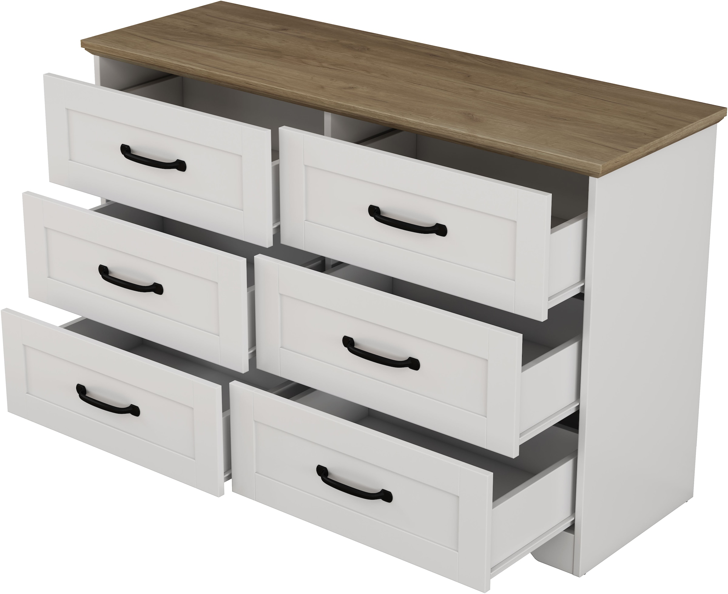 OTTO home Schubkastenkommode »Emmilia Sideboard Schubladenschrank Wäscheschrank im Landhaus Design« Scandi Design mit 6 Schubladen für viel Stauraum im Schlafzimmer,  Schrankkommode in hochwertiger Qualität