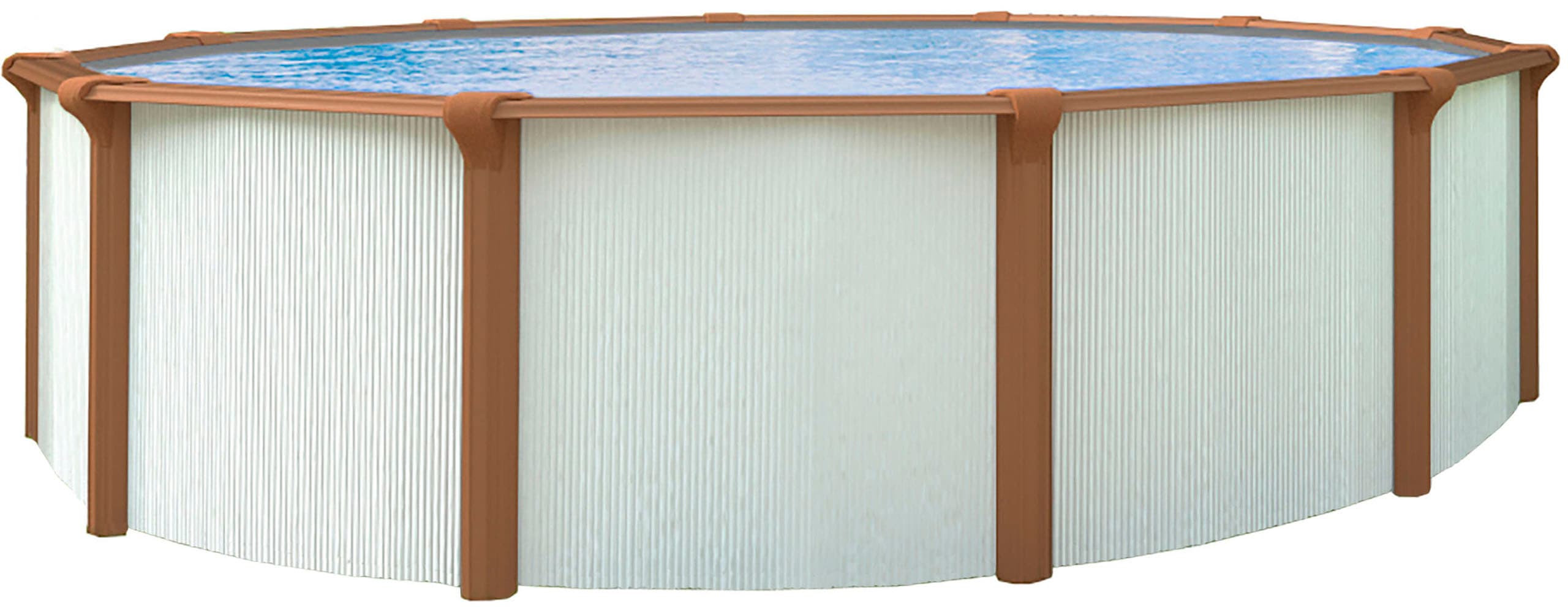 KWAD Rundpool "Green line Evolution" 3,6x1,32 white- wood Folie in blau, sand oder grau erhältlich