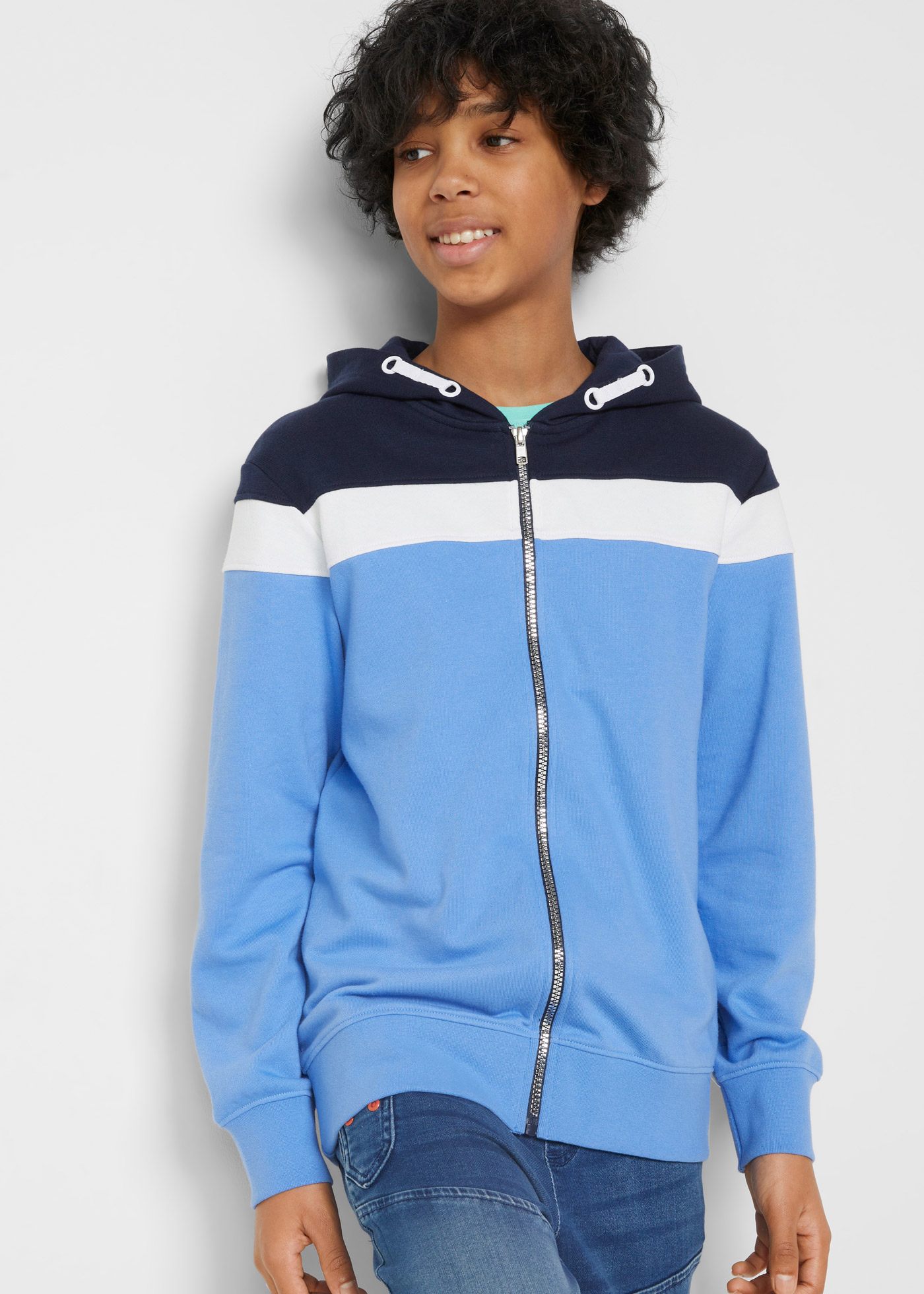 bonprix Kapuzensweatjacke mit Kapuze, für Frühling und Sommer, Langarm