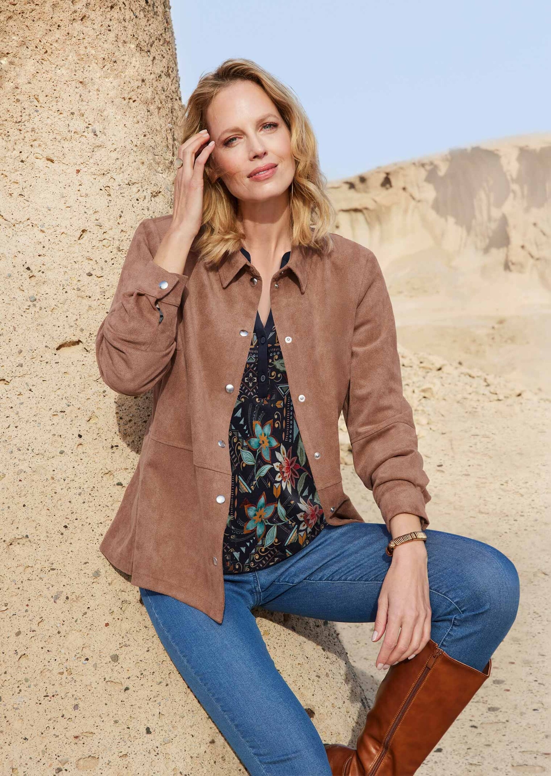 Thumbnail - GOLDNER Jackenblazer "Kurzgröße Velourslederhemd" Ohne