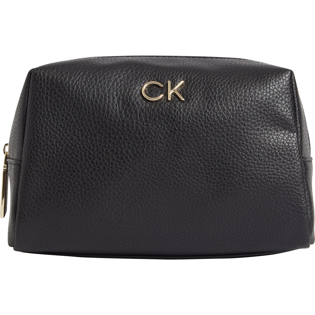 Calvin Klein Kosmetiktasche »RE-LOCK COSMETIC POUCH PBL«, mit goldfarbenen Details