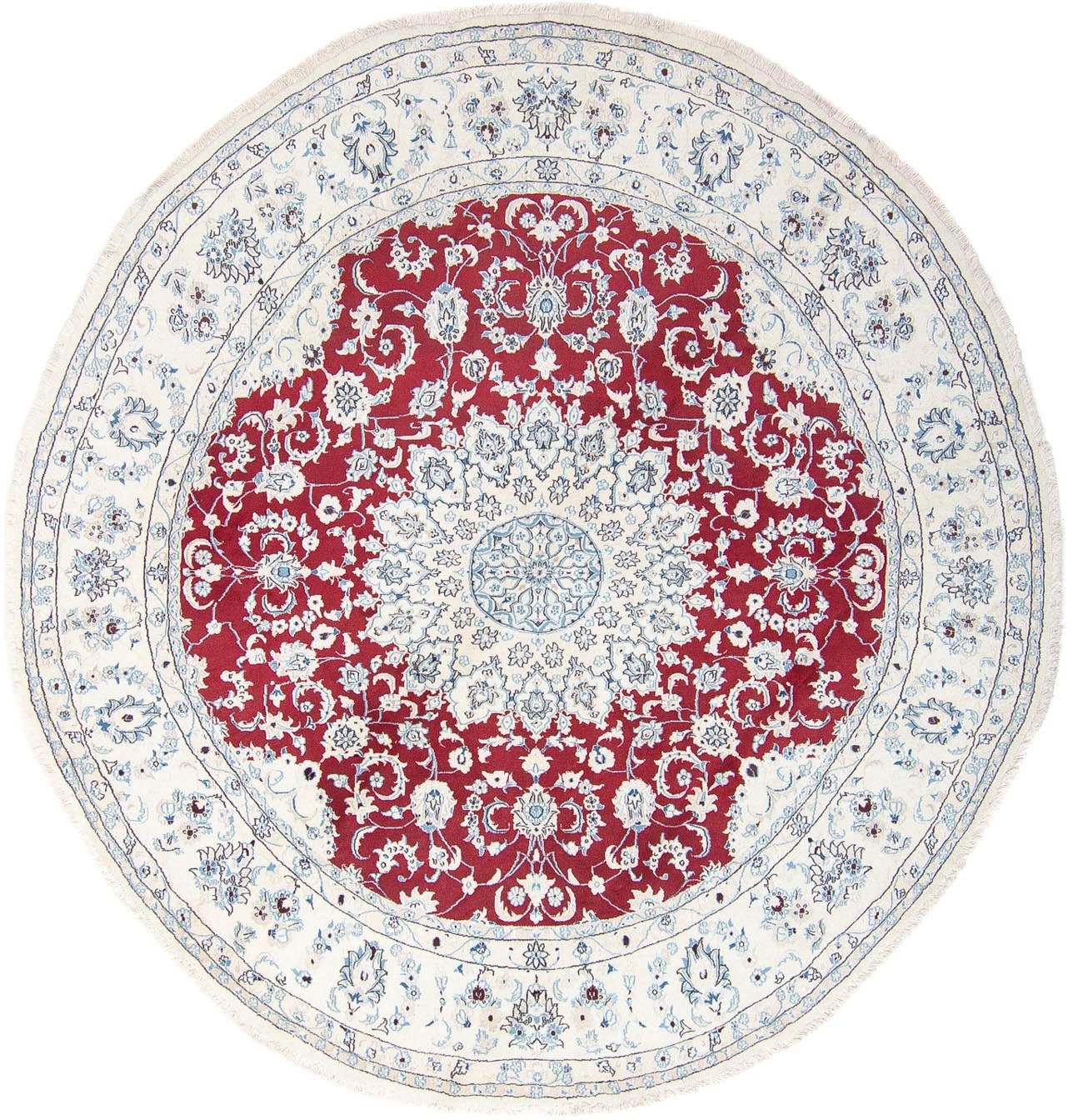 morgenland Wollteppich »Nain Medaillon Rosso scuro 247 x 247 cm«, rund, Unikat mit Zertifikat
