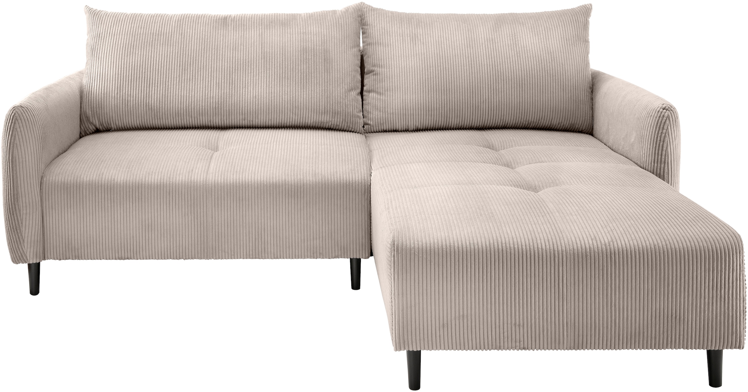 INOSIGN Ecksofa »Mara, L-Form, aktueller Cord Bezug und tolle Farben, schmale Armlehnen«, whlw. mit Bettfunktion,Recamiere links/rechts montierbar, Breite 238cm