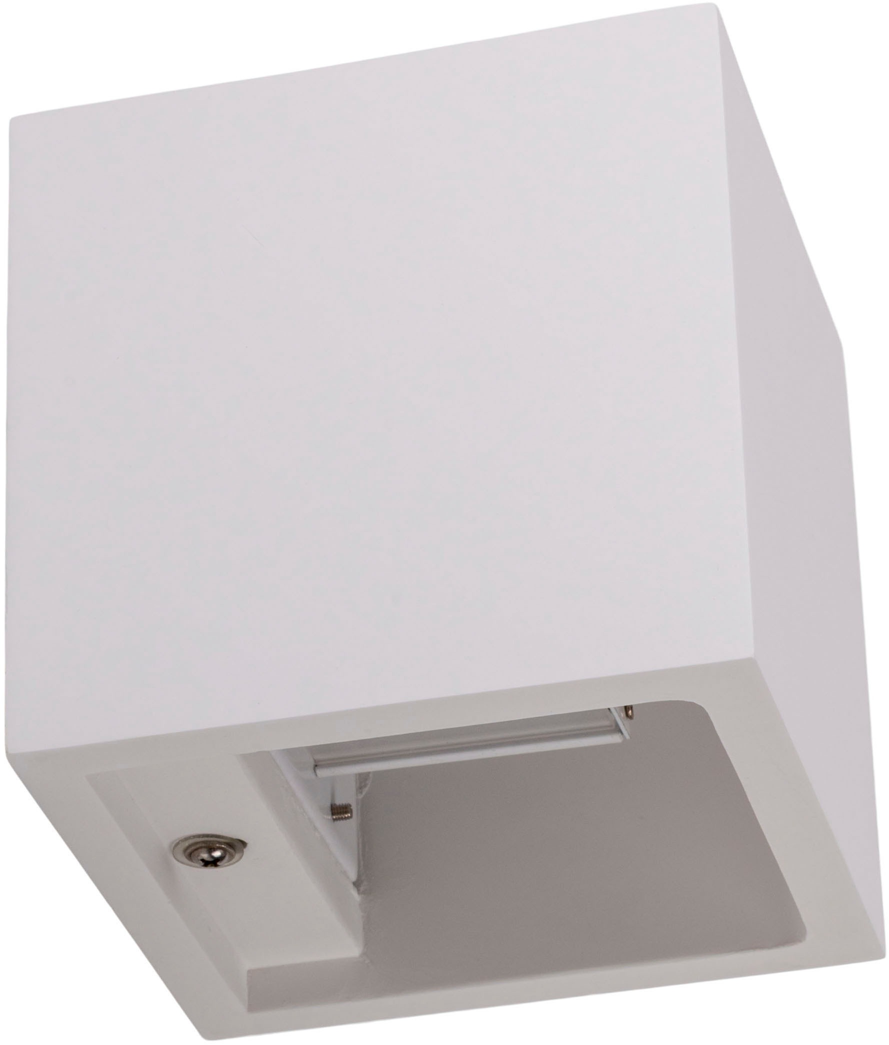 näve LED Wandleuchte »Wanna«, 1 flammig, Leuchtmittel LED-Modul | LED fest integriert, incl. 2x 3W Cree xp LED, l: 11,5cm, b: 11,5cm, h: 11,5cm, Gips, weiß