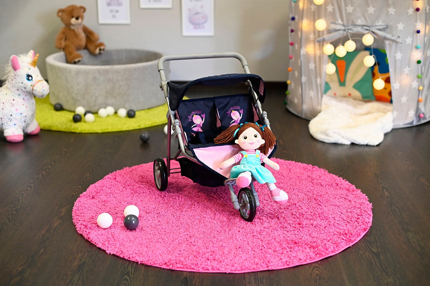 Knorrtoys® Puppen-Zwillingsbuggy »Duo - princess blue«