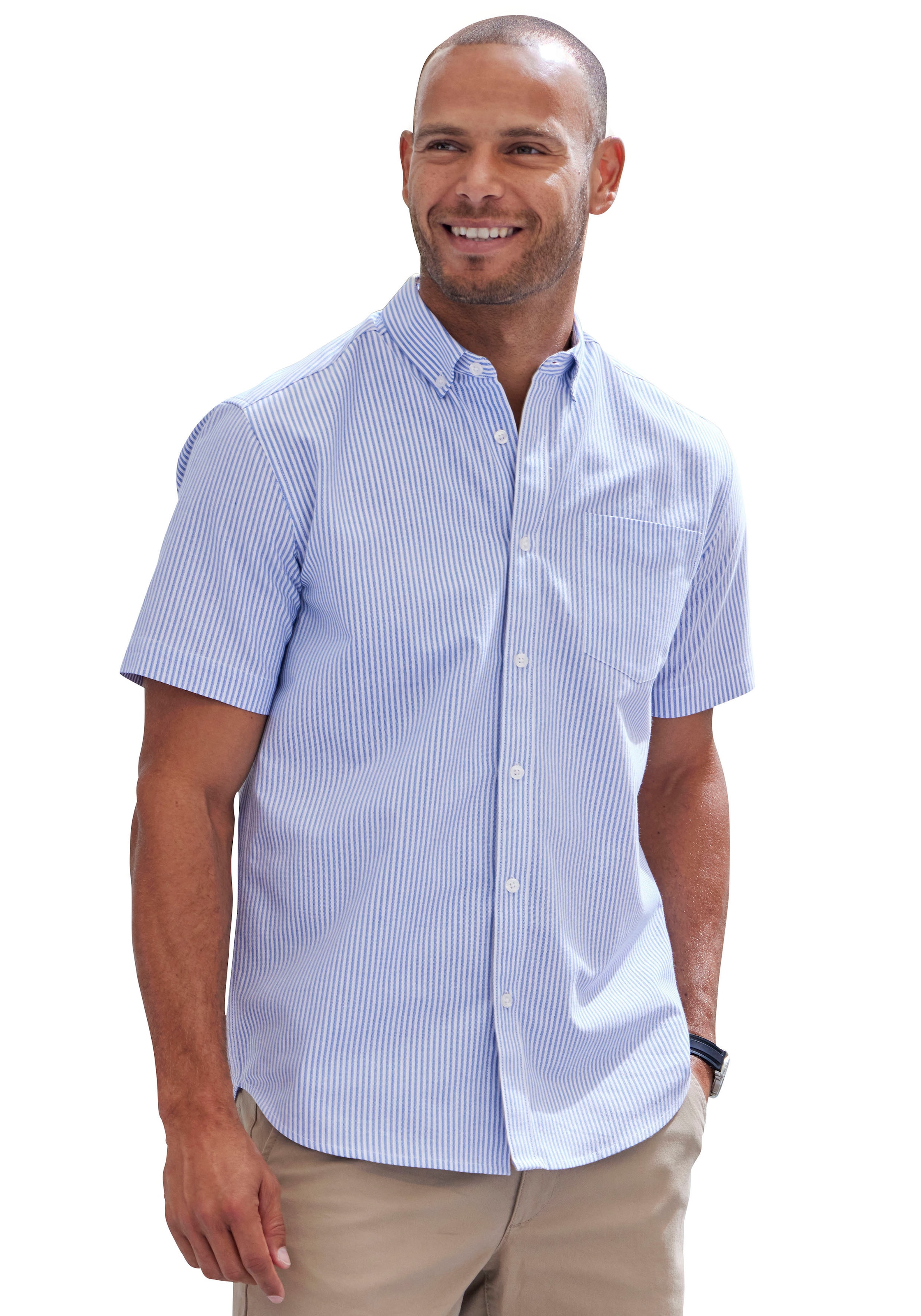 Kurzarmhemd »Regular fit«, Oxfordhemd kurzarm mit Button-down-Kragen aus reiner Baumwolle