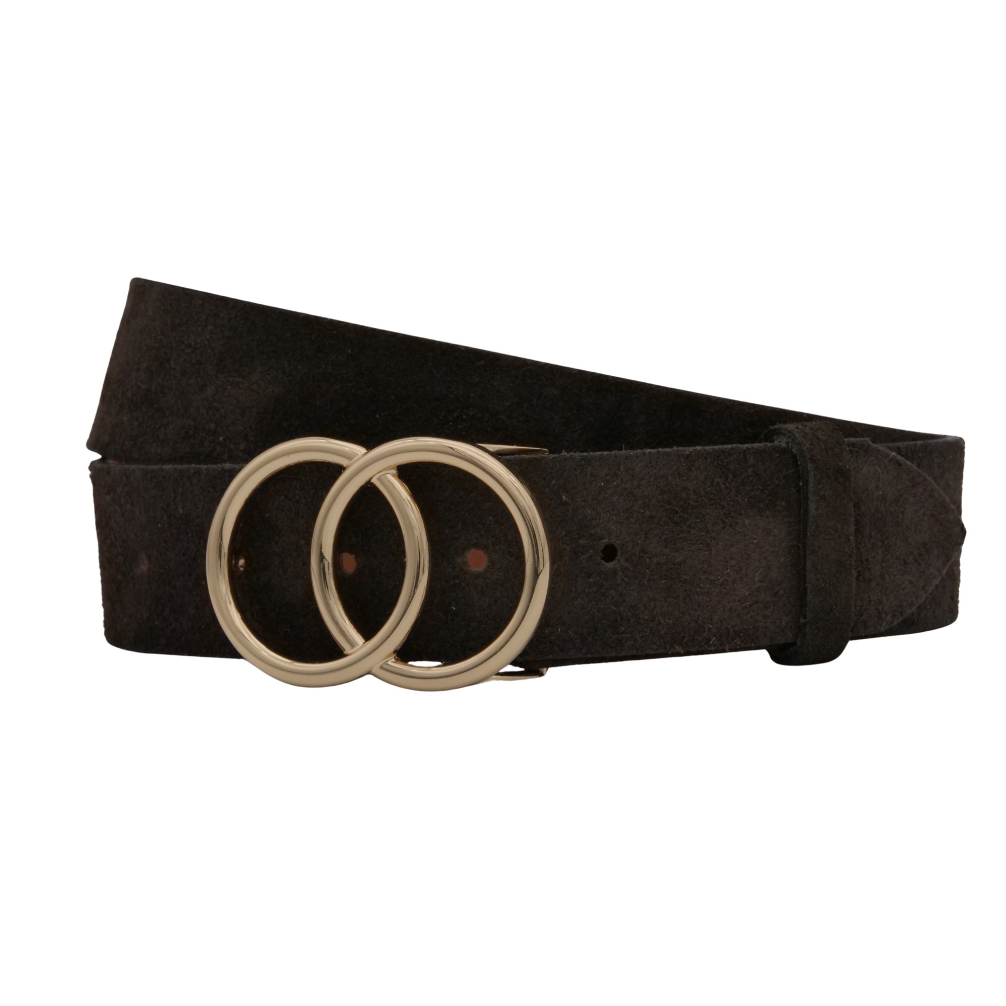 Ledergürtel ANNAMATONI "AnnaMatoni Damen Ledergürtel in hochwertigem Velour Leder 4cm", Damen, Gr. TW80 - 95cm Gesamtlänge, mokka 690, 100% Leder, Gürtel Ledergürtel