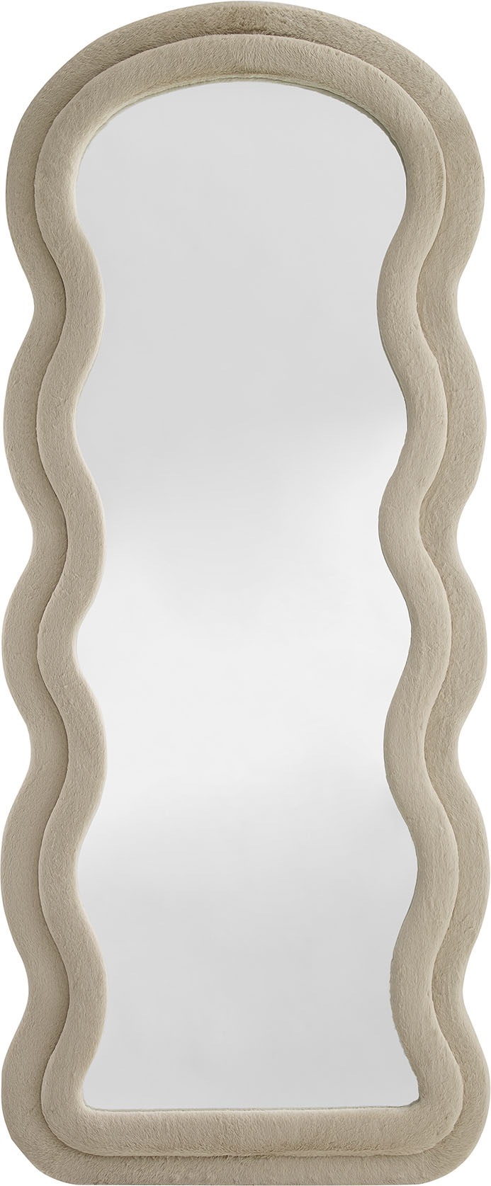 Thumbnail - SalesFever Ganzkörperspiegel "Bristol Spiegel: Eleganz in 170 cm Höhe" Wellenförmiger Kunstfell-Rahmen, 170cml