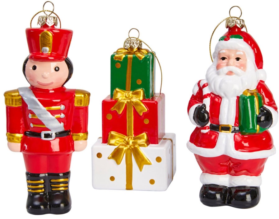 Schneider Baumbehang »Weihnachtsmann und Nussknacker, Weihnachtsdeko,  Christbaumschmuck«, (Set, 3 St.), Höhe ca. 11,5 cm + 14 cm kaufen | BAUR