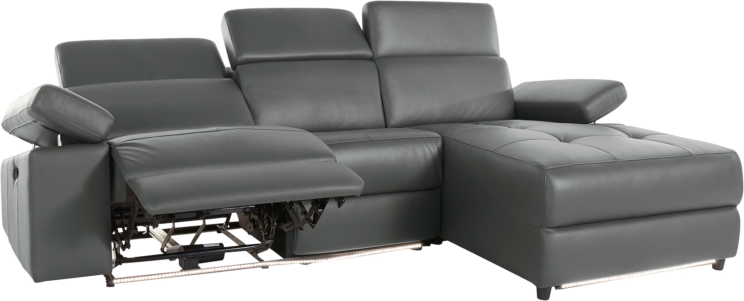 Places of Style Ecksofa »Kilado, L-Form,«, mit Relaxfunktion, verstellbarer Armlehne, Kopfteilverstellung
