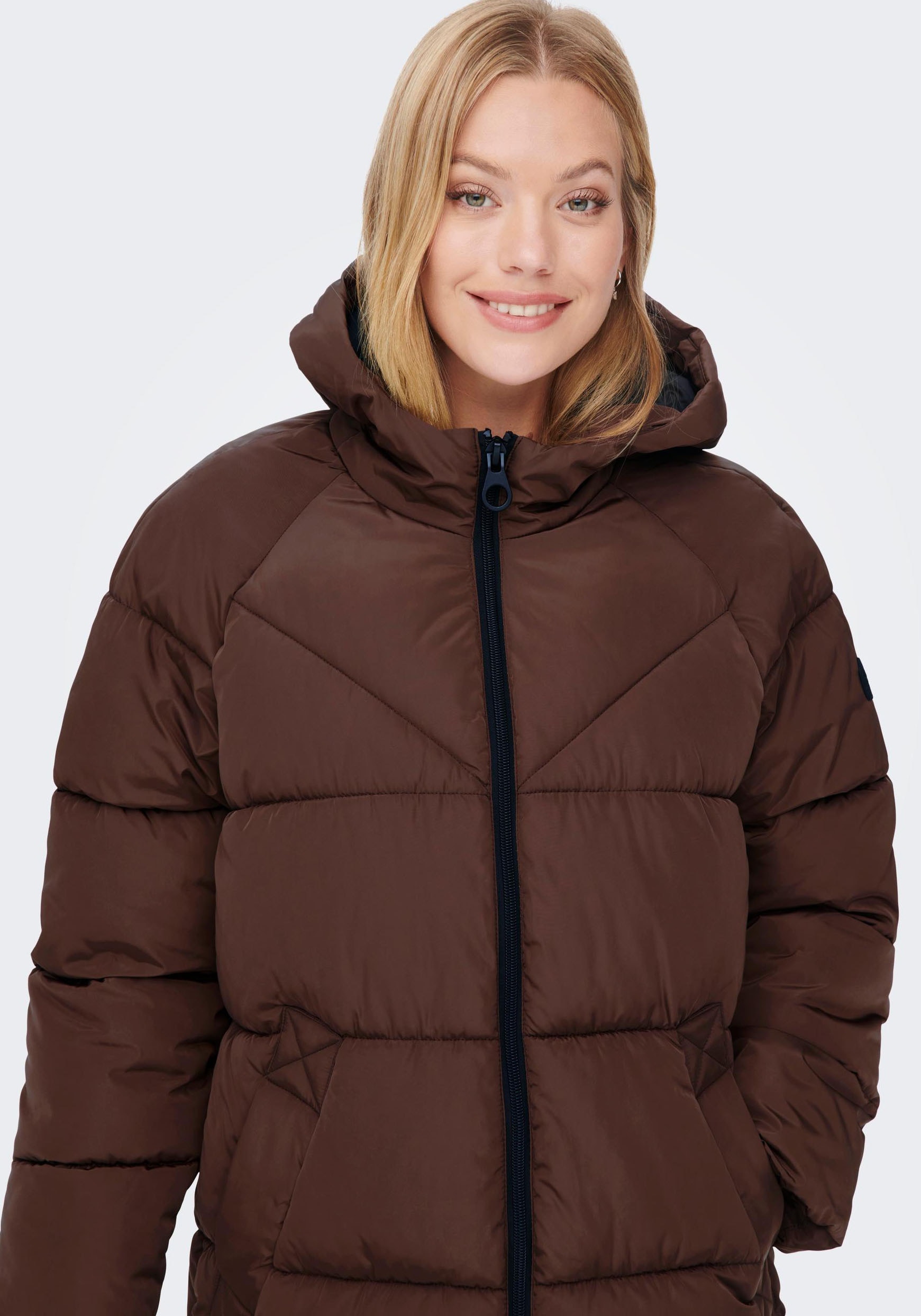 ONLY Steppmantel »ONLAMANDA LONG PUFFER Kapuze BAUR COAT«, | für mit kaufen