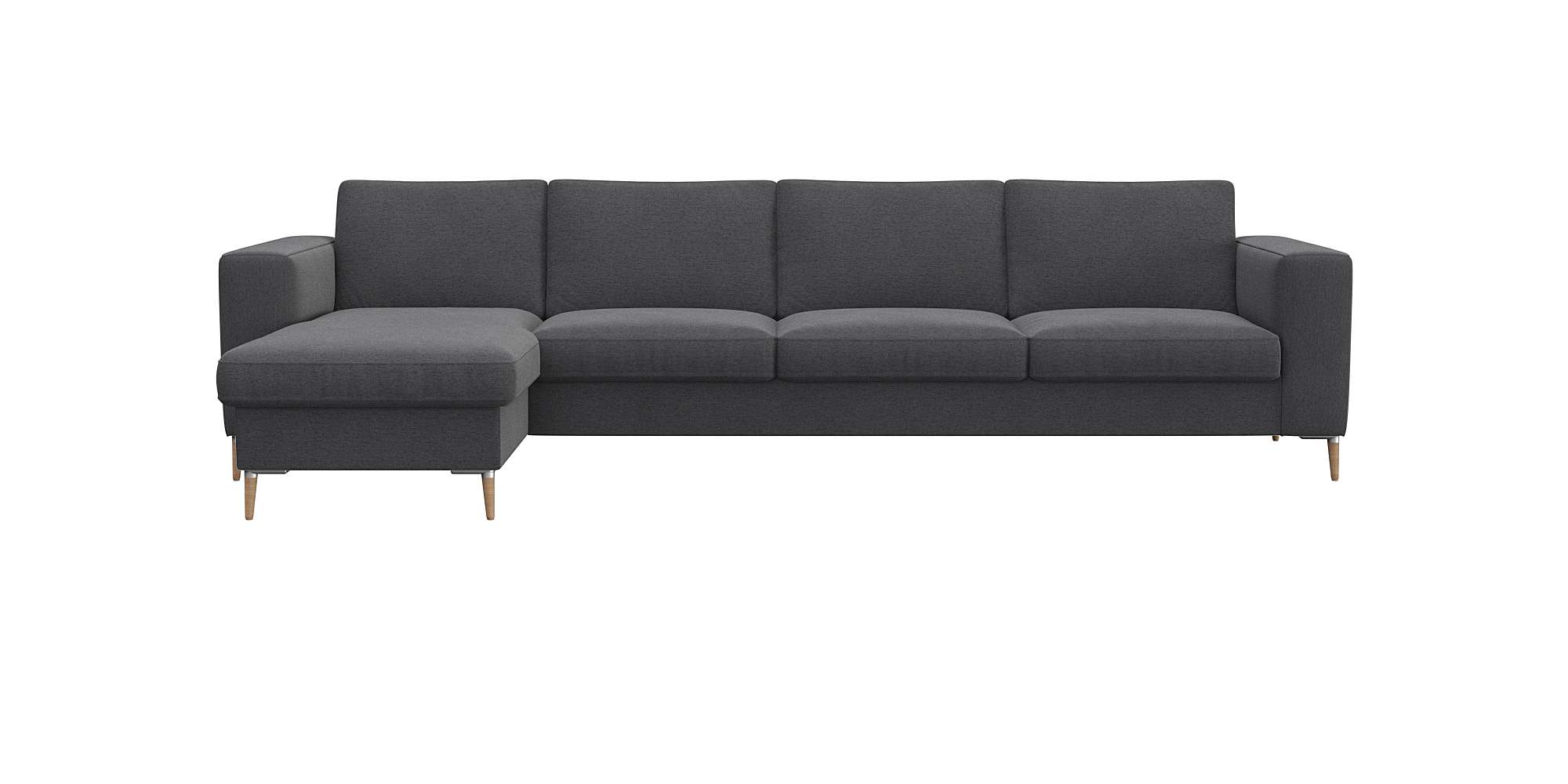 FLEXLUX Ecksofa "Fiore, super bequem durch hochwertigen Sitzaufbau mit Kaltschaum" breite Armlehnen, Füße Alu+ Eiche, L-Form